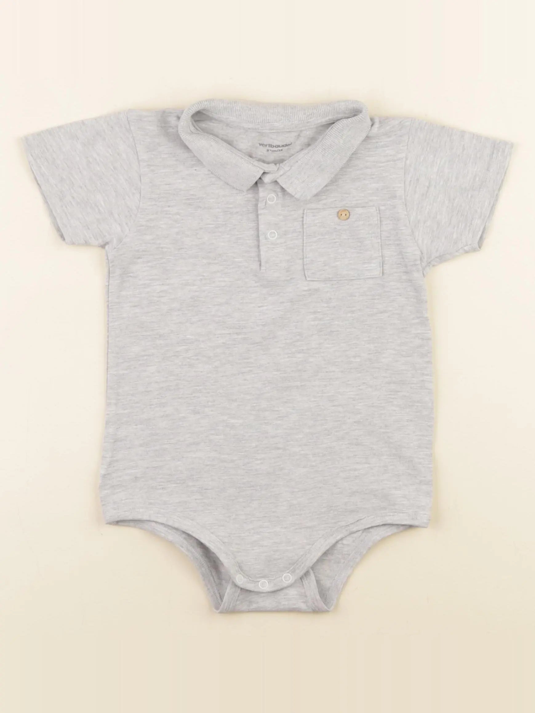 Vertbaudet - body à col gris - 3 ans