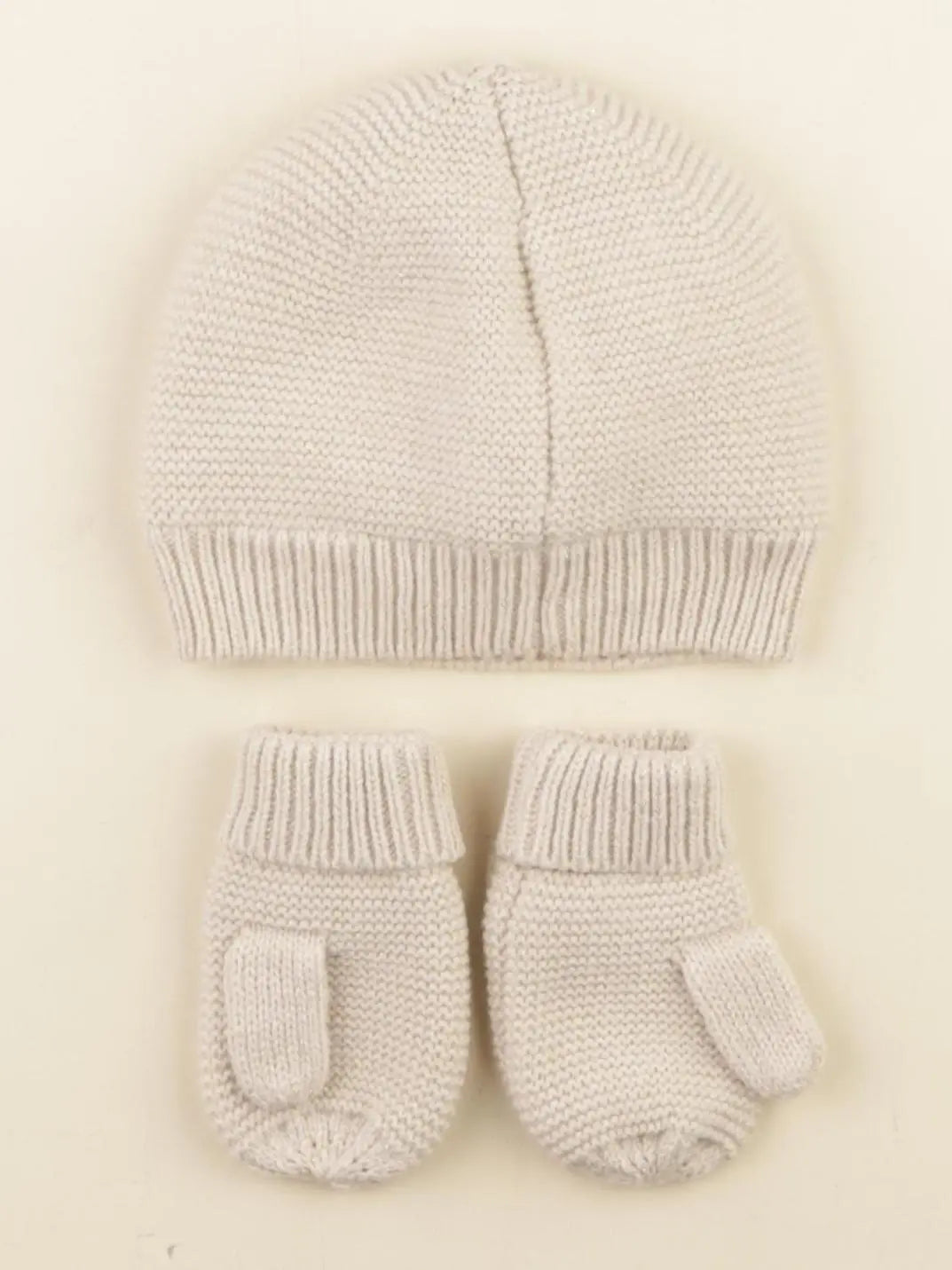 Vertbaudet - ensemble bonnet/moufles beige, or - 24/36 mois
