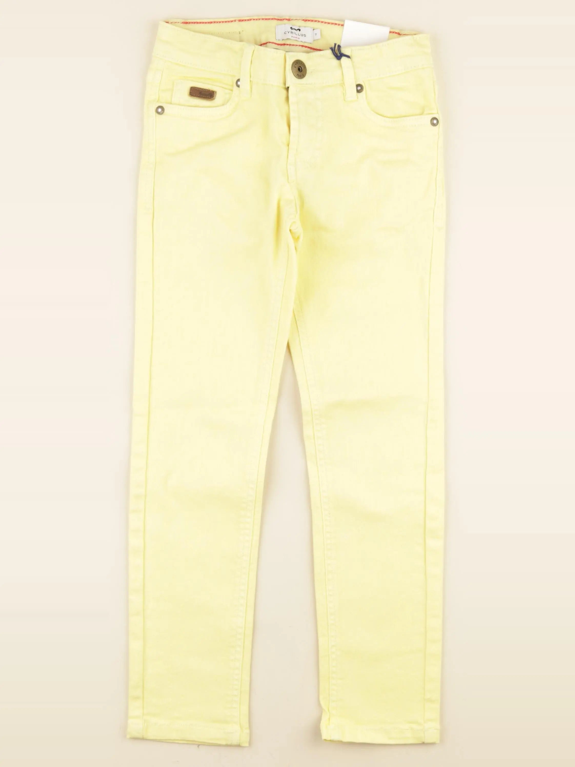 Cyrillus - jean bleu, jaune - 7 ans