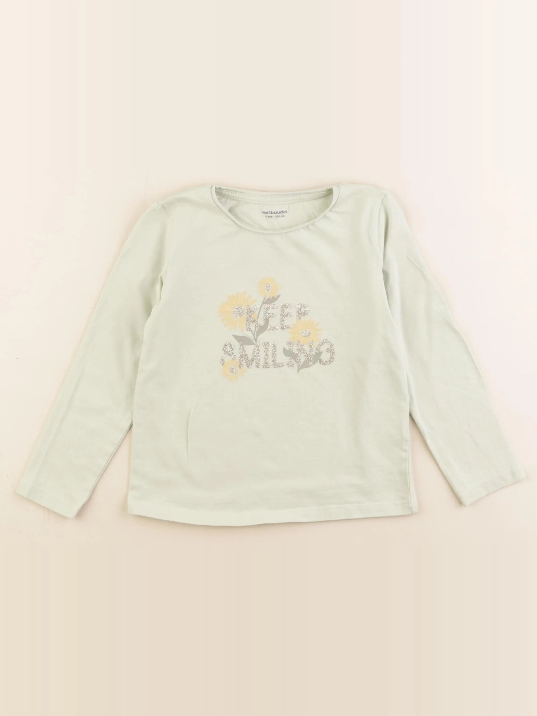 Vertbaudet - tee-shirt vert - 4 ans