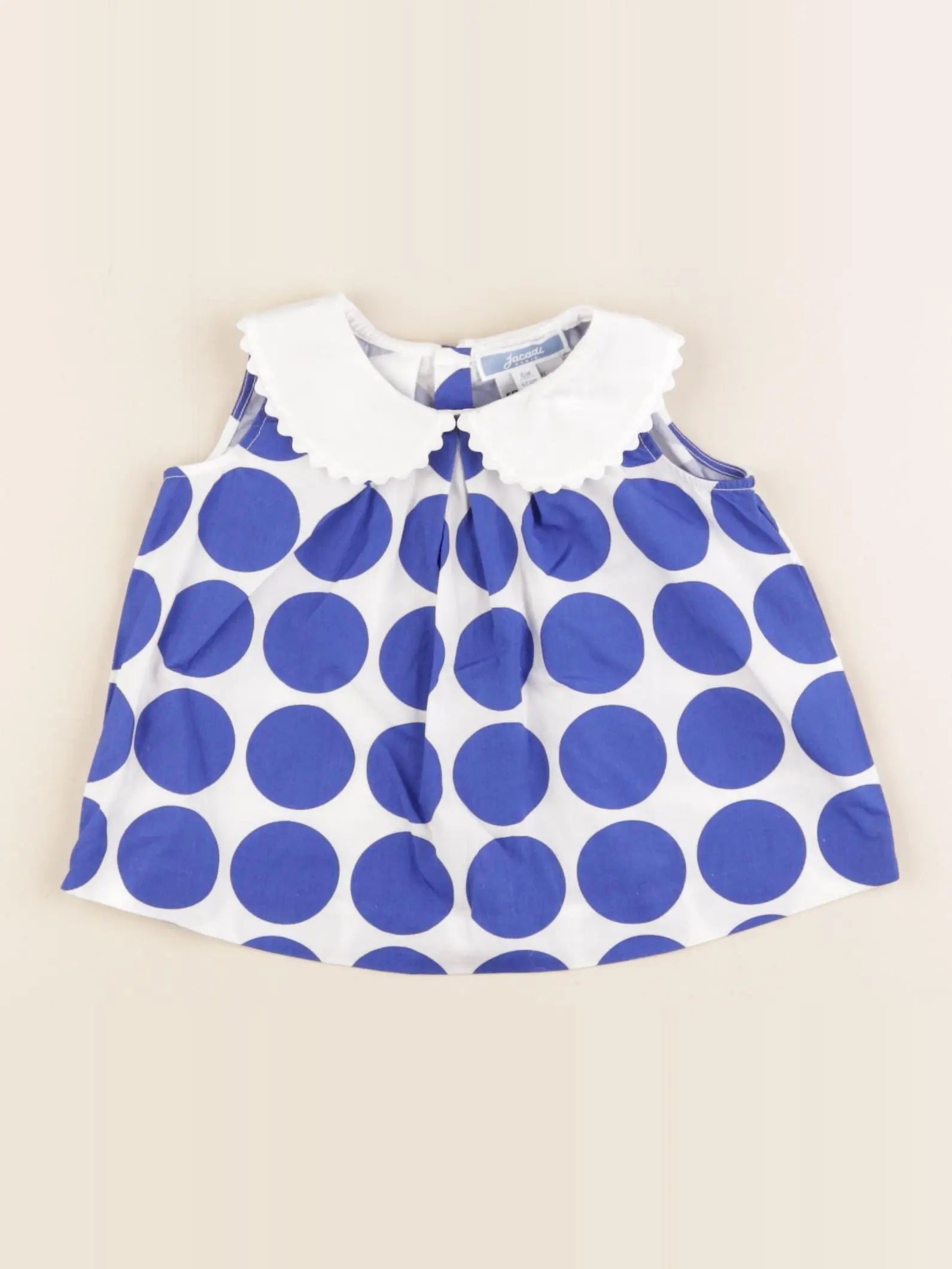 Jacadi - blouse blanc, bleu - 6 mois