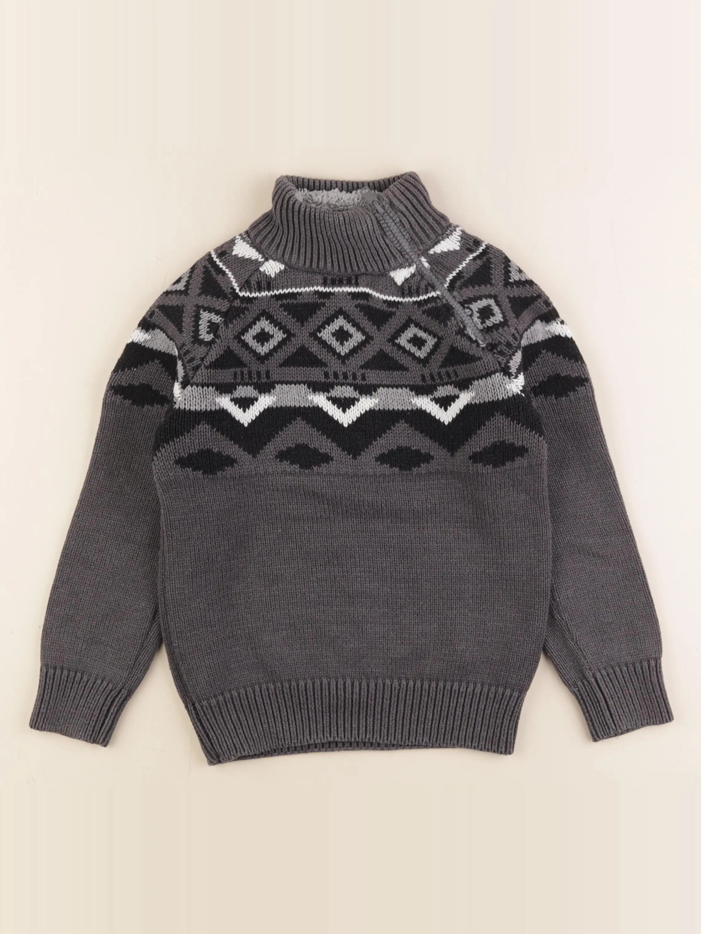 Vertbaudet - pull gris - 6 ans