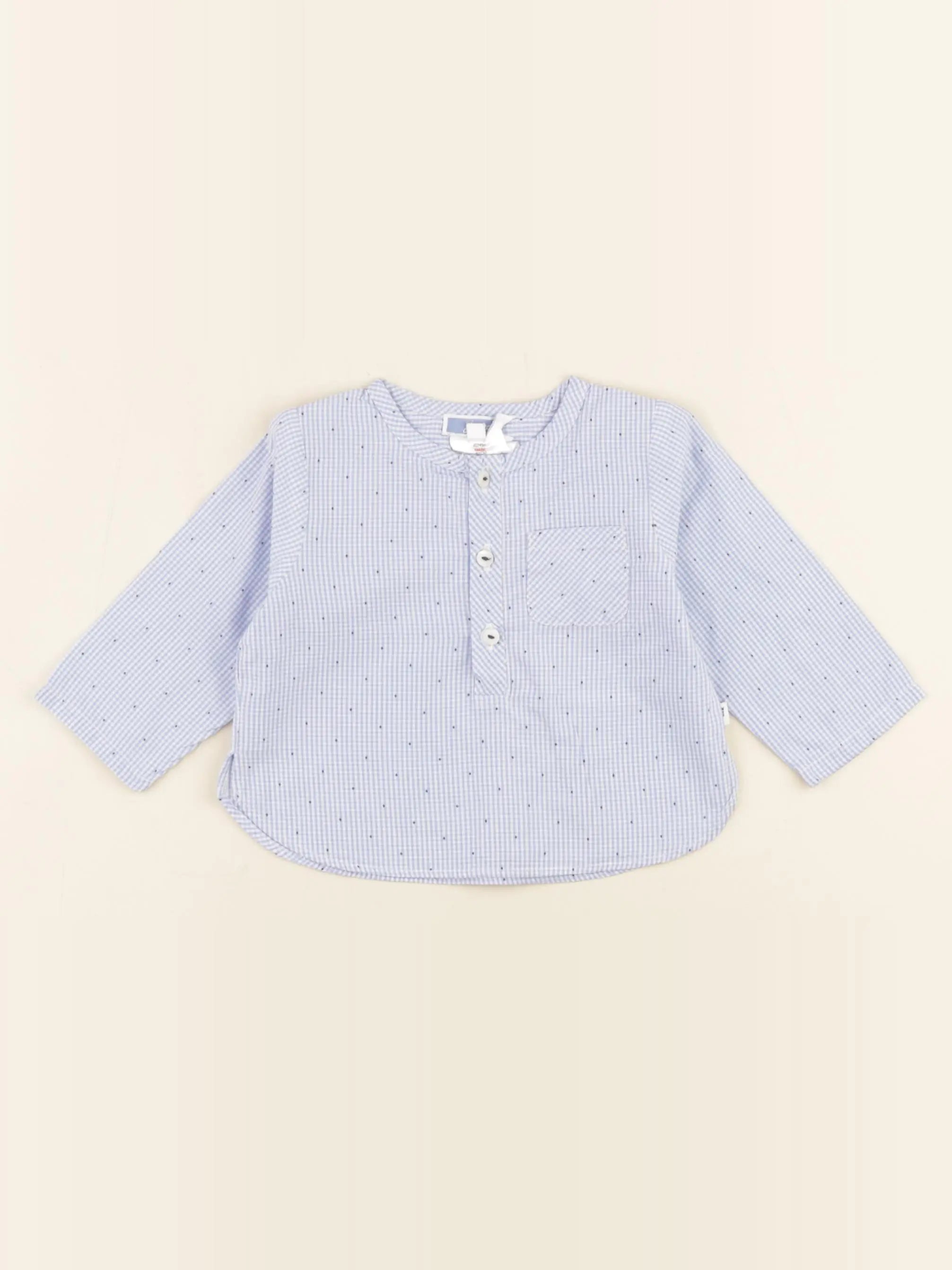 Jacadi - chemise bleu - 6 mois