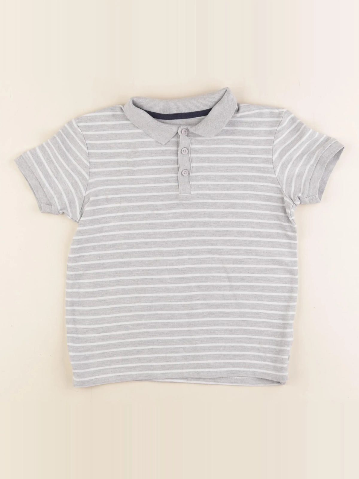 Vertbaudet - polo gris - 8 ans