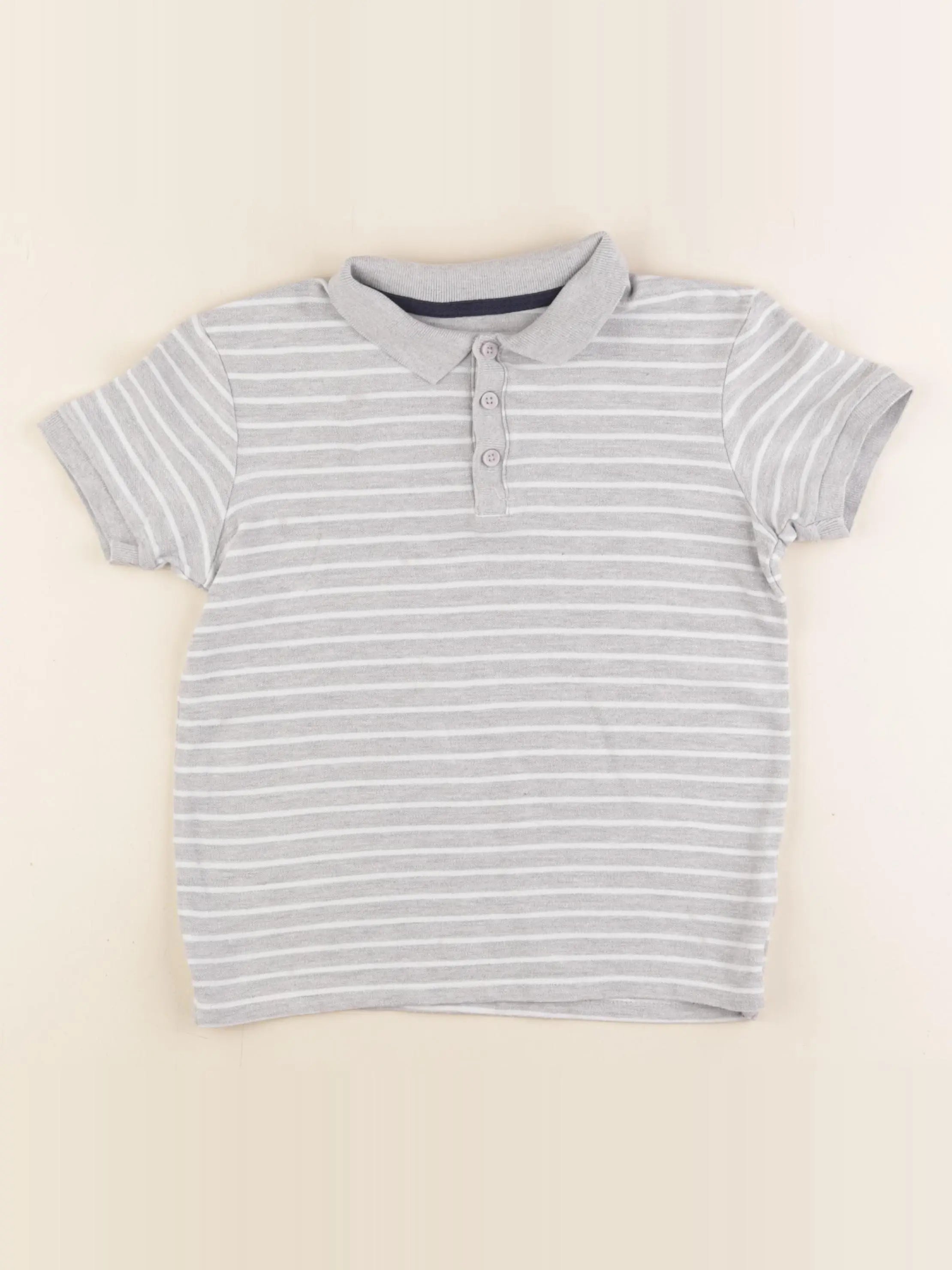 Vertbaudet - polo gris - 8 ans