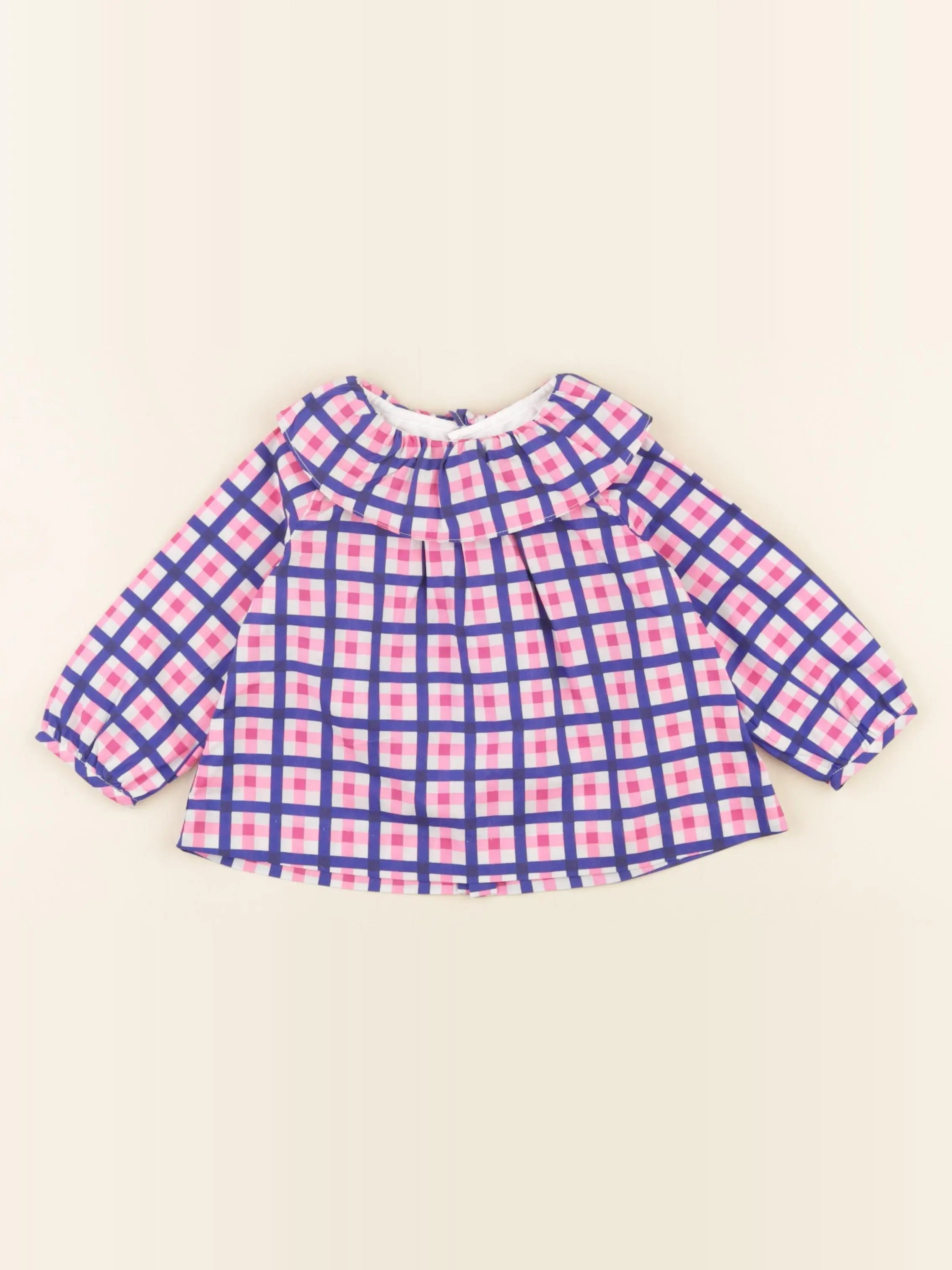 Jacadi - blouse rose, bleu - 12 mois