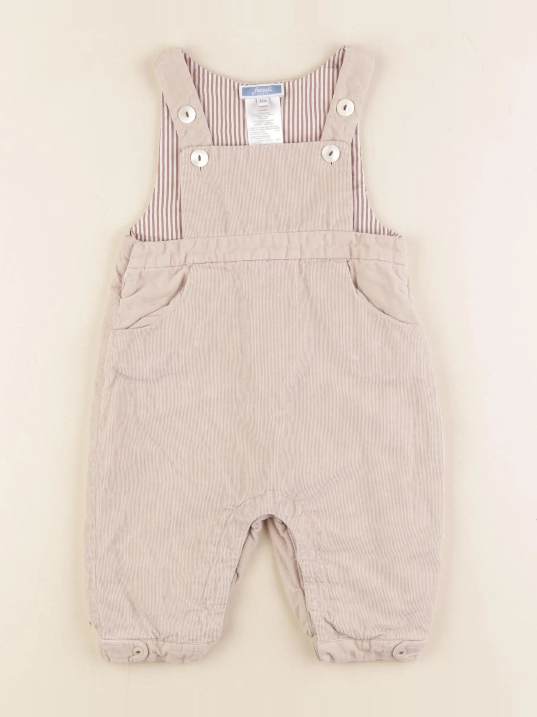 Jacadi - salopette doublé beige - 12 mois