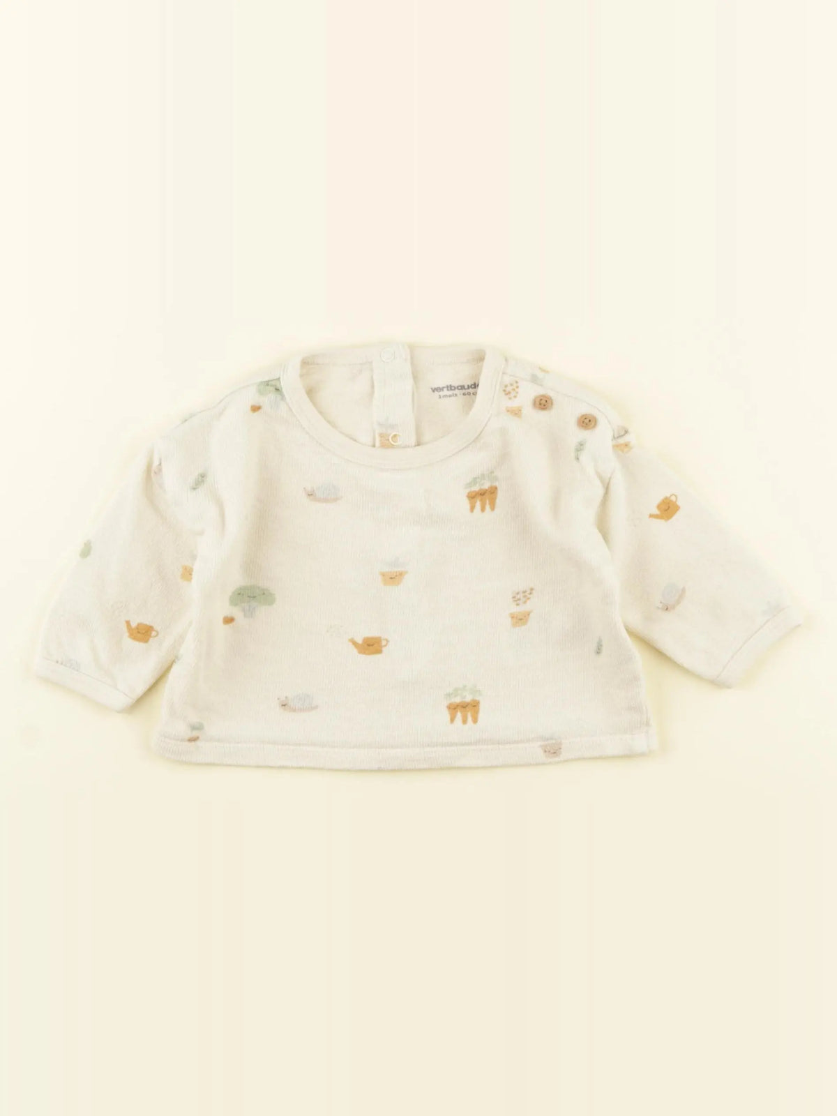 Vertbaudet - tee-shirt beige - 3 mois