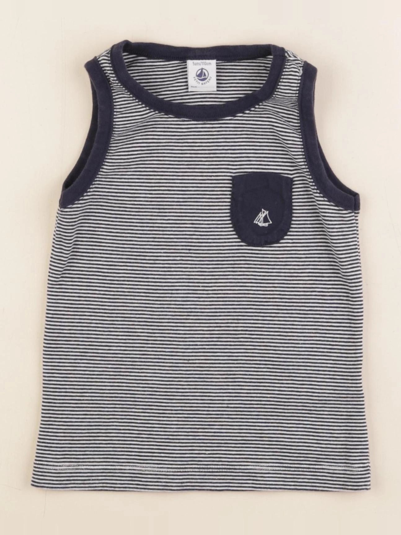 Petit Bateau - maillot de corps bleu - 5 ans