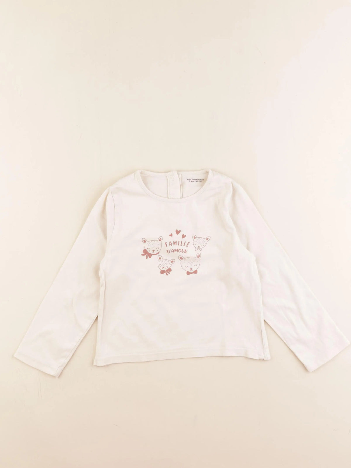Vertbaudet - tee-shirt beige - 3 ans