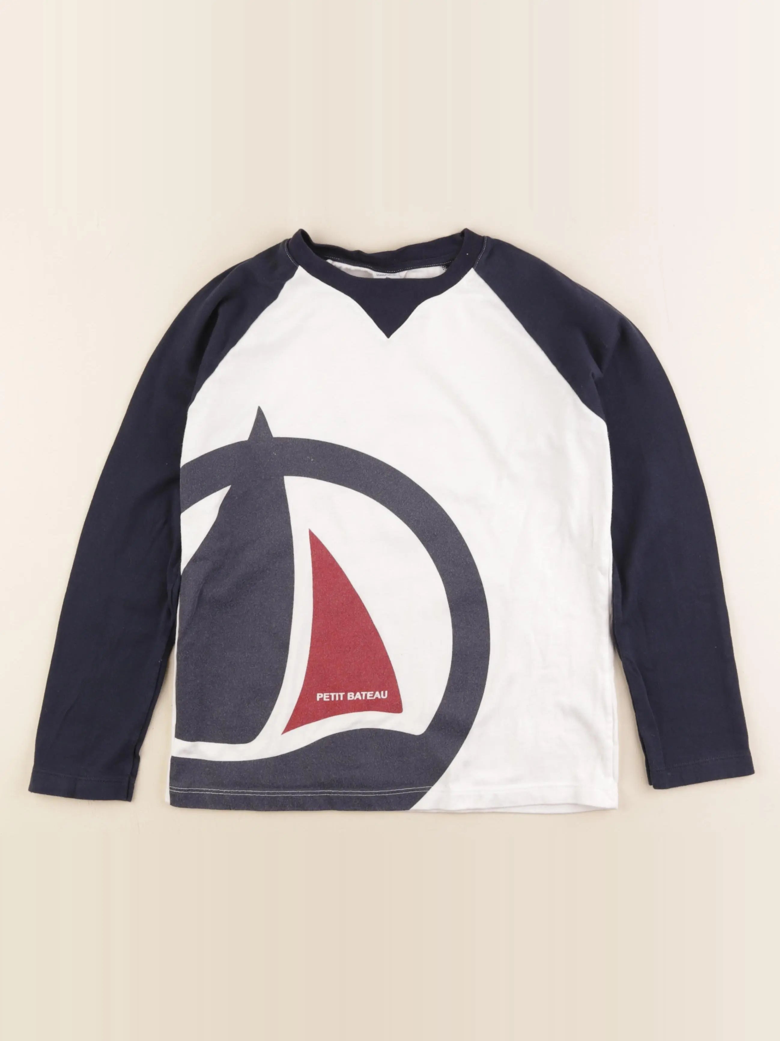 Petit Bateau - tee-shirt beige, bleu - 10 ans