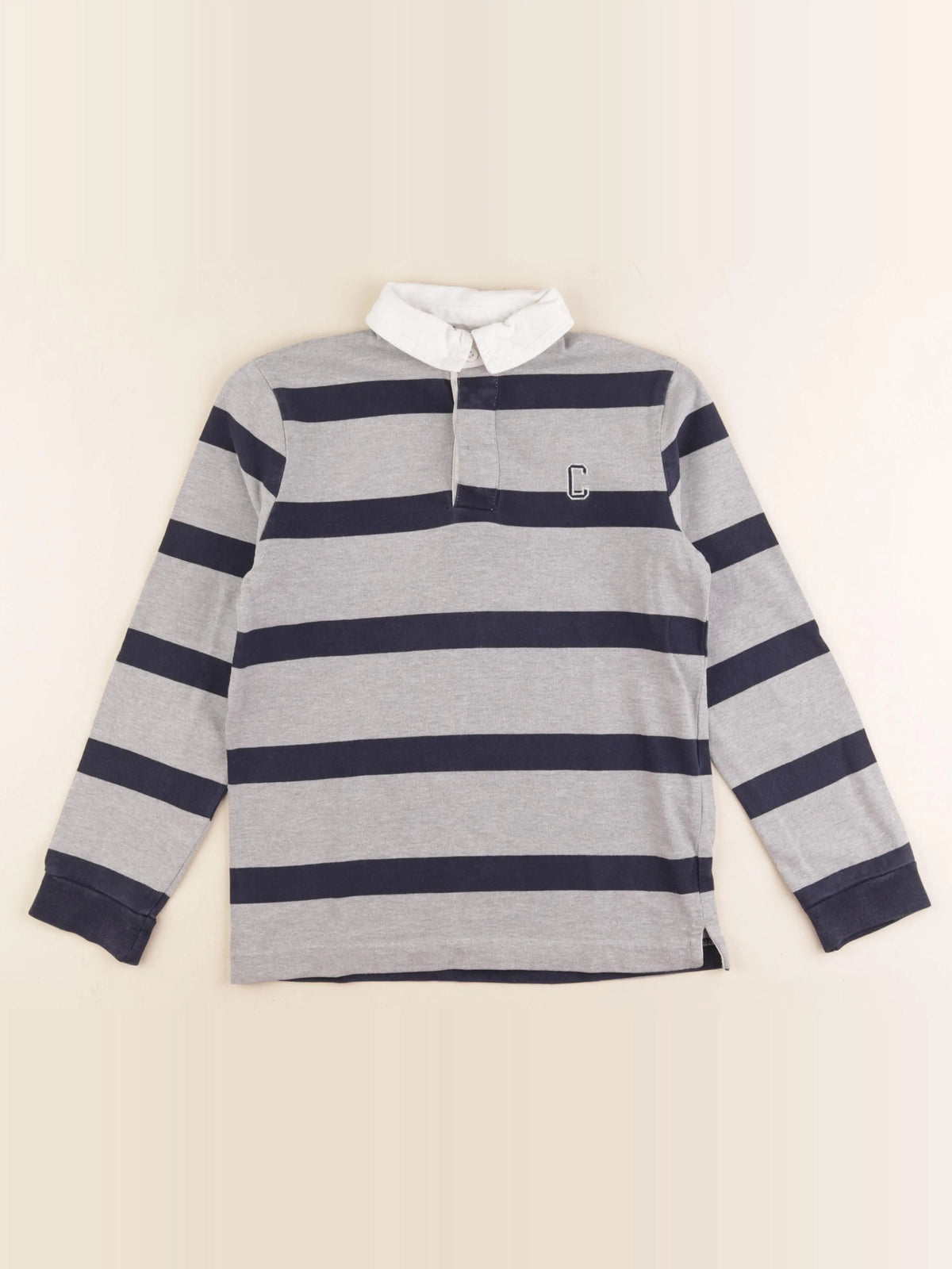 Cyrillus - polo gris, bleu - 10 ans