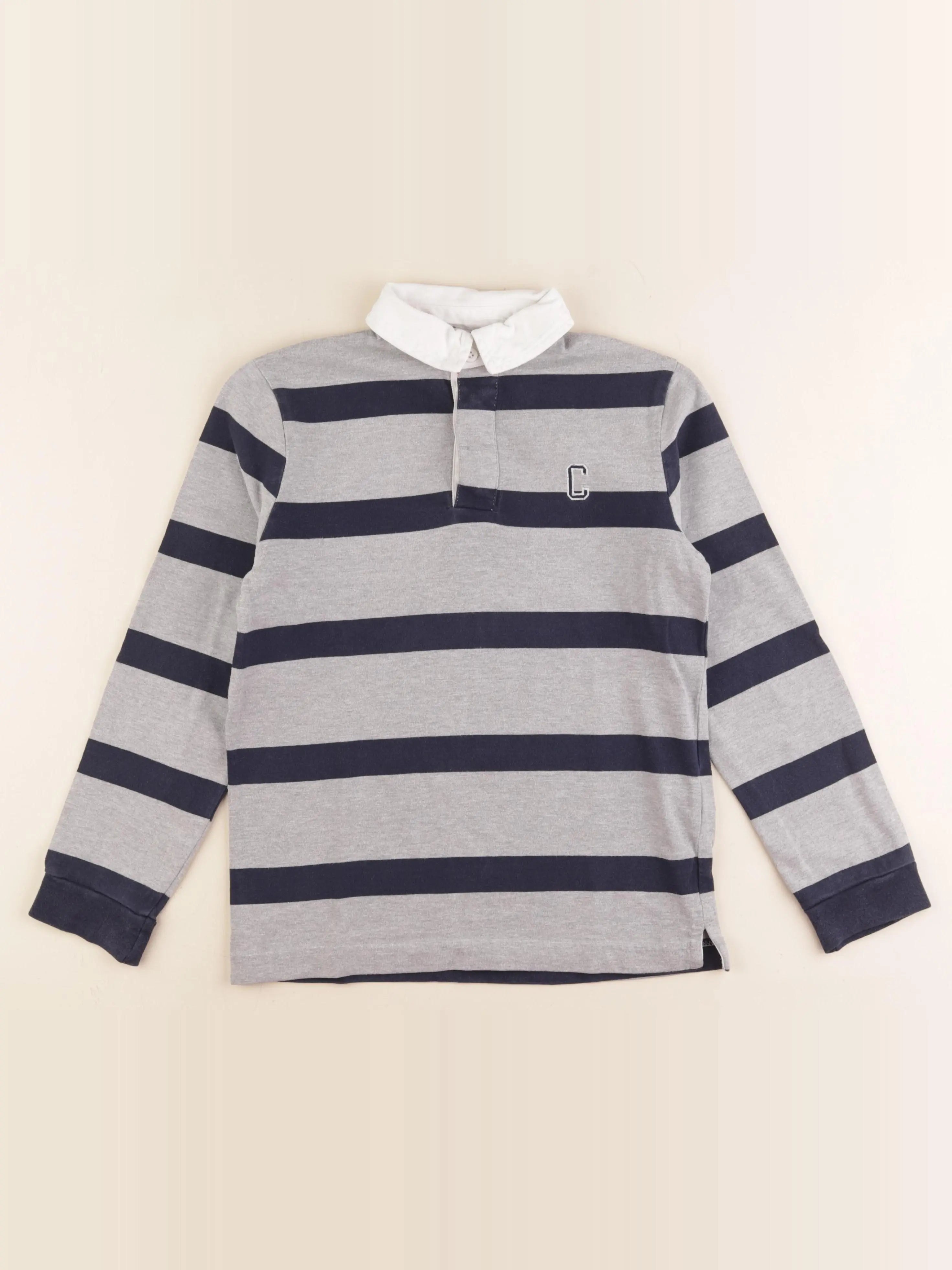 Cyrillus - polo gris, bleu - 10 ans