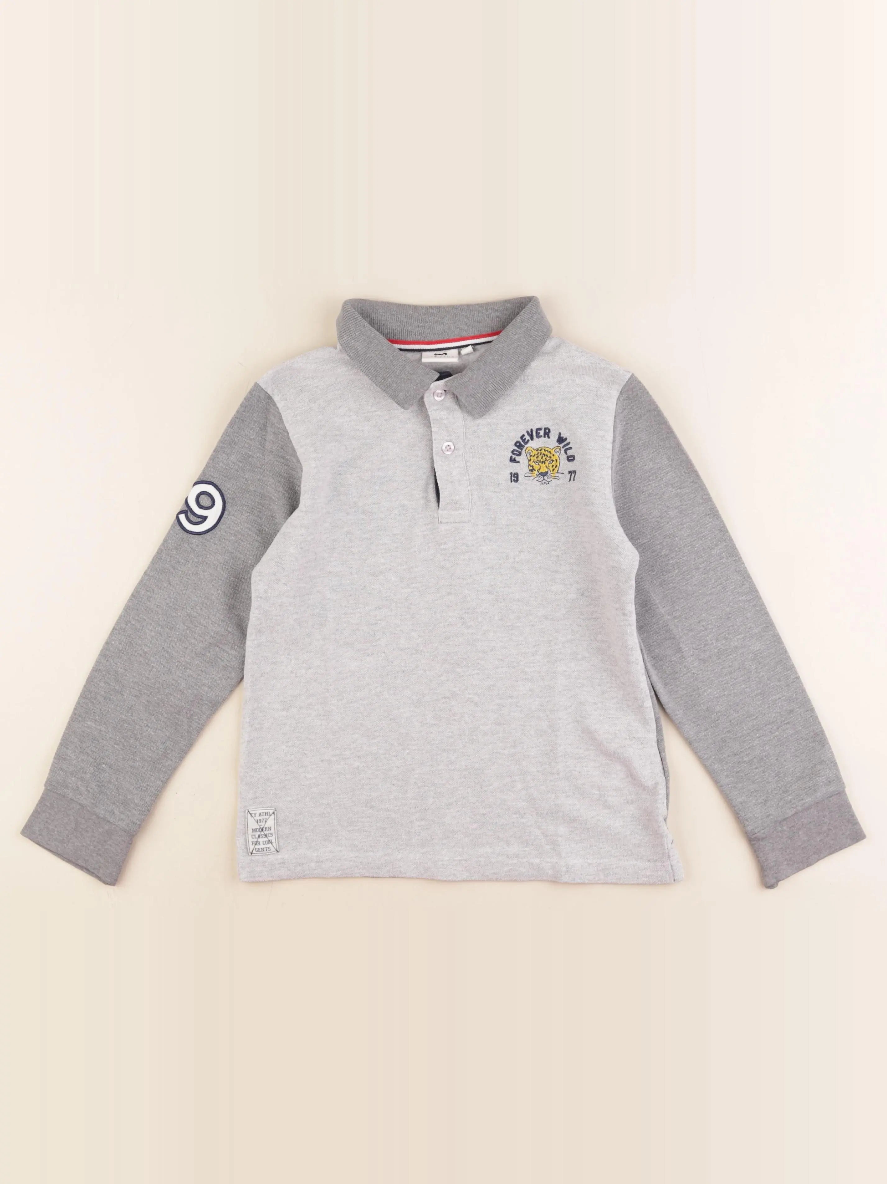 Cyrillus - polo gris - 8 ans