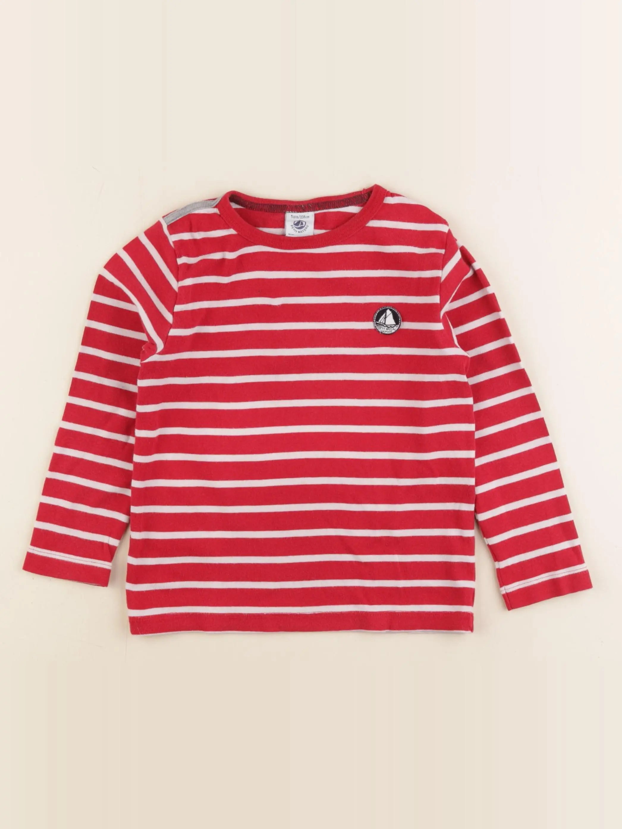 Petit Bateau - tee-shirt rouge - 5 ans