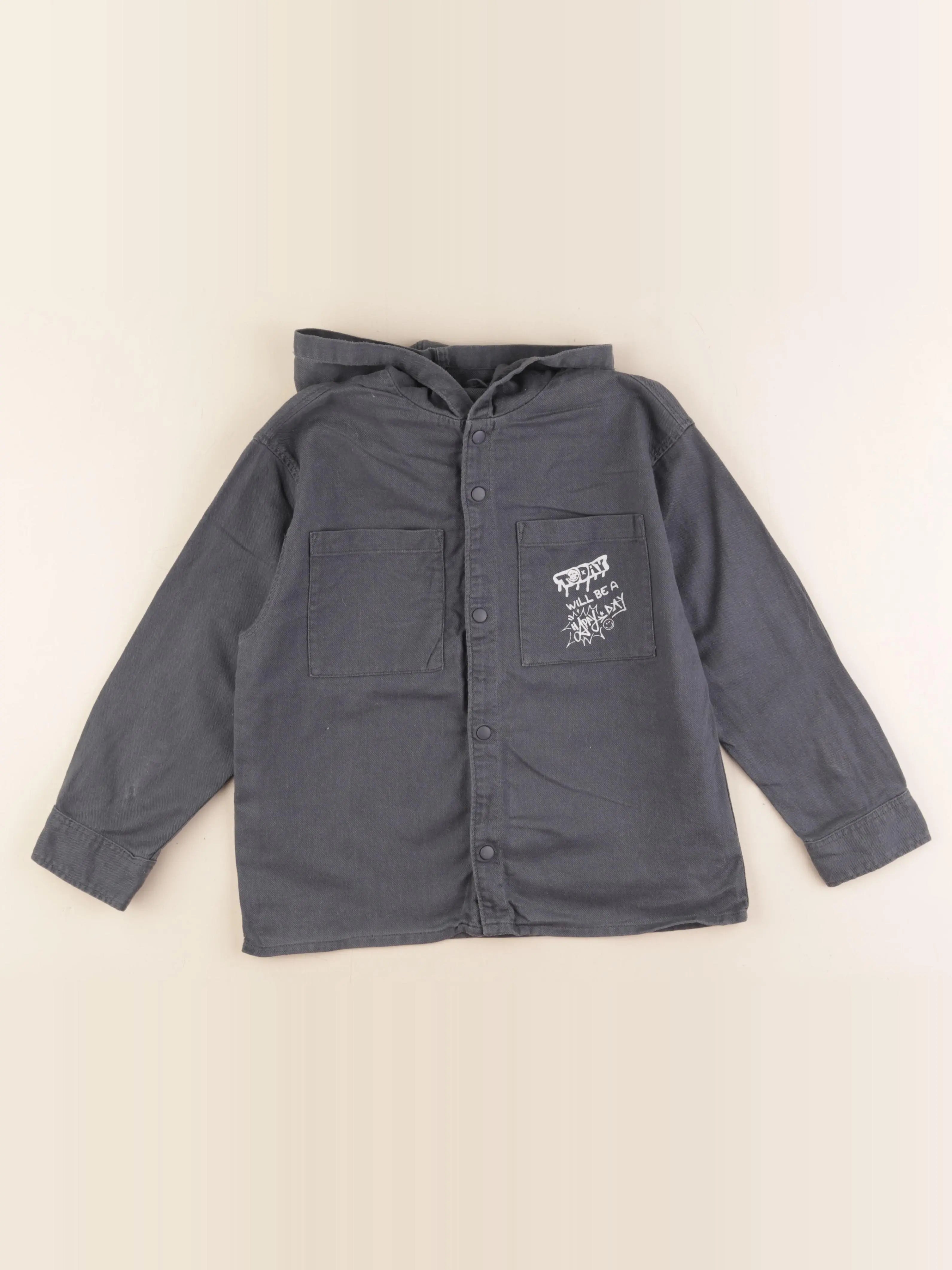 Zara - chemise imprimé au dos gris - 7 ans