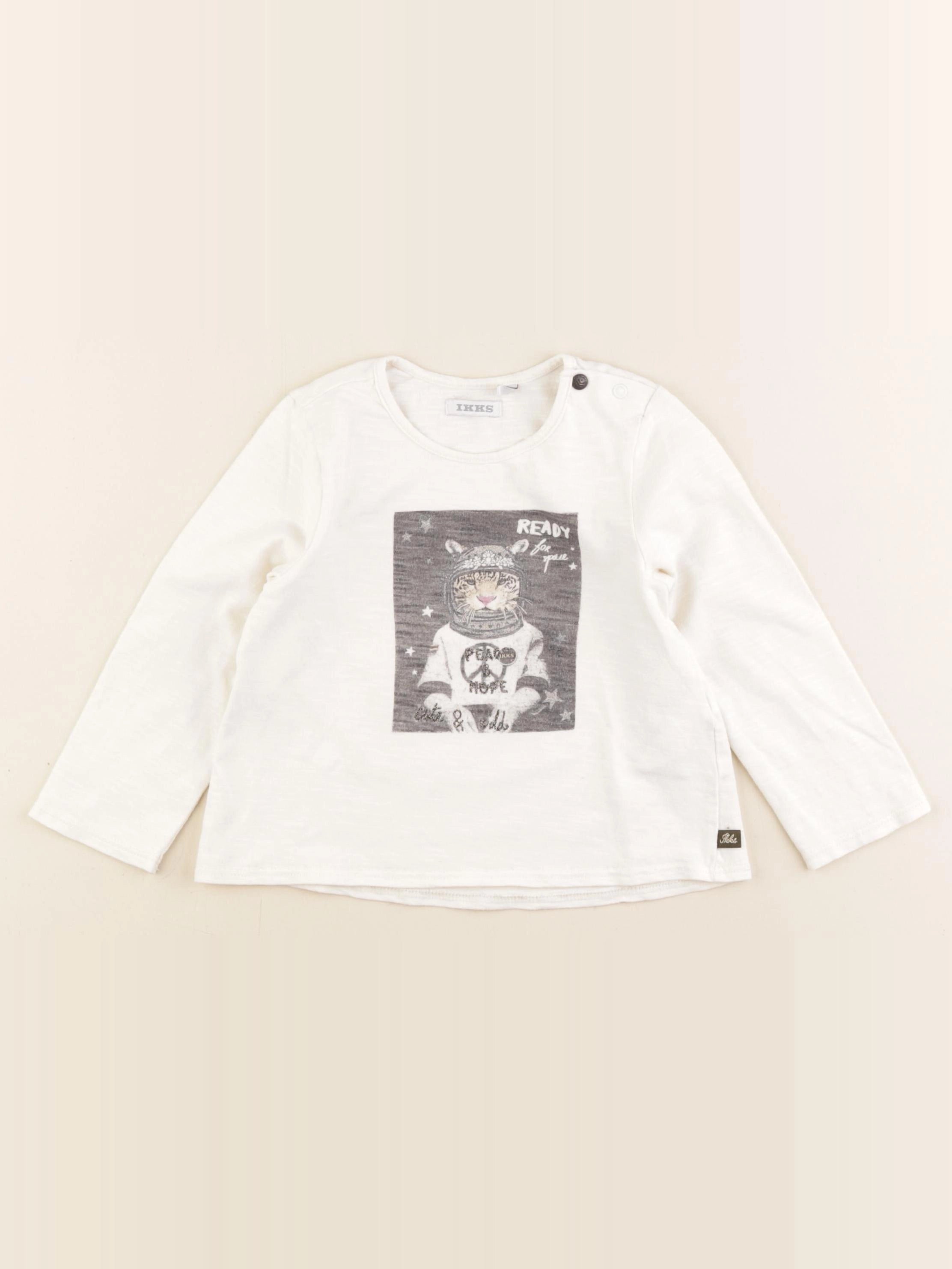 IKKS - tee-shirt blanc - 2 ans
