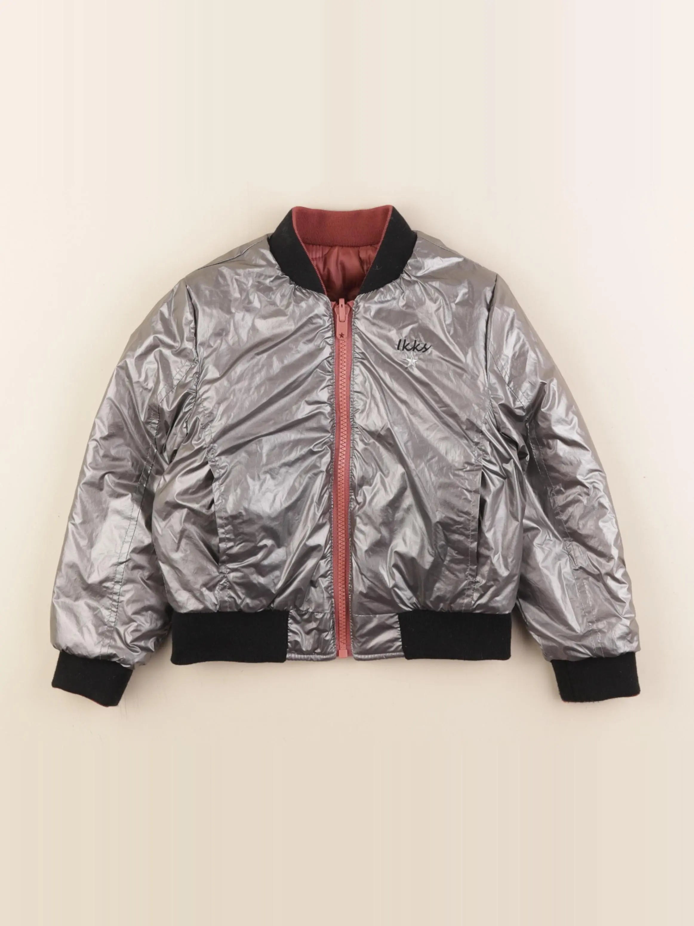 IKKS - doudoune réversible argent, rose - 4 ans