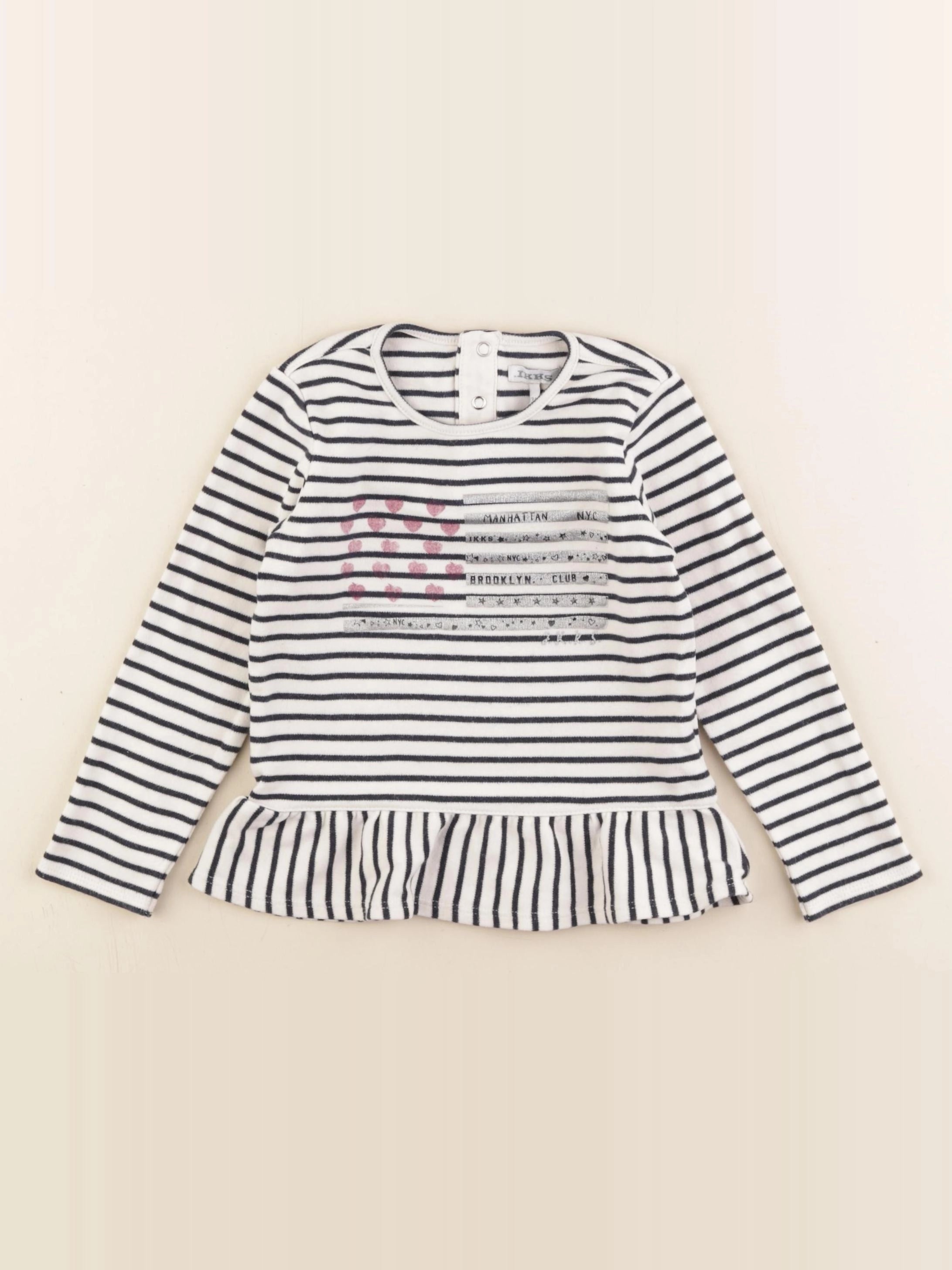 IKKS - tee-shirt blanc, bleu - 3 ans