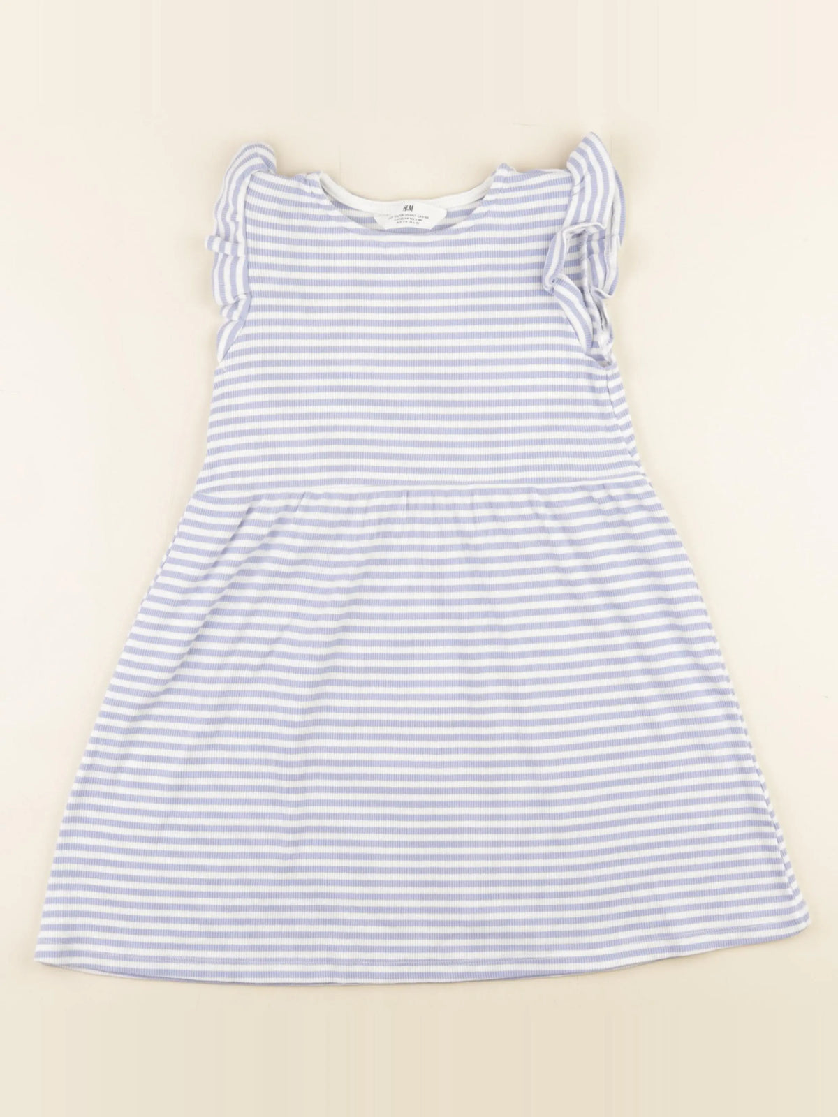 H&M - robe blanc, bleu - 6/8 ans