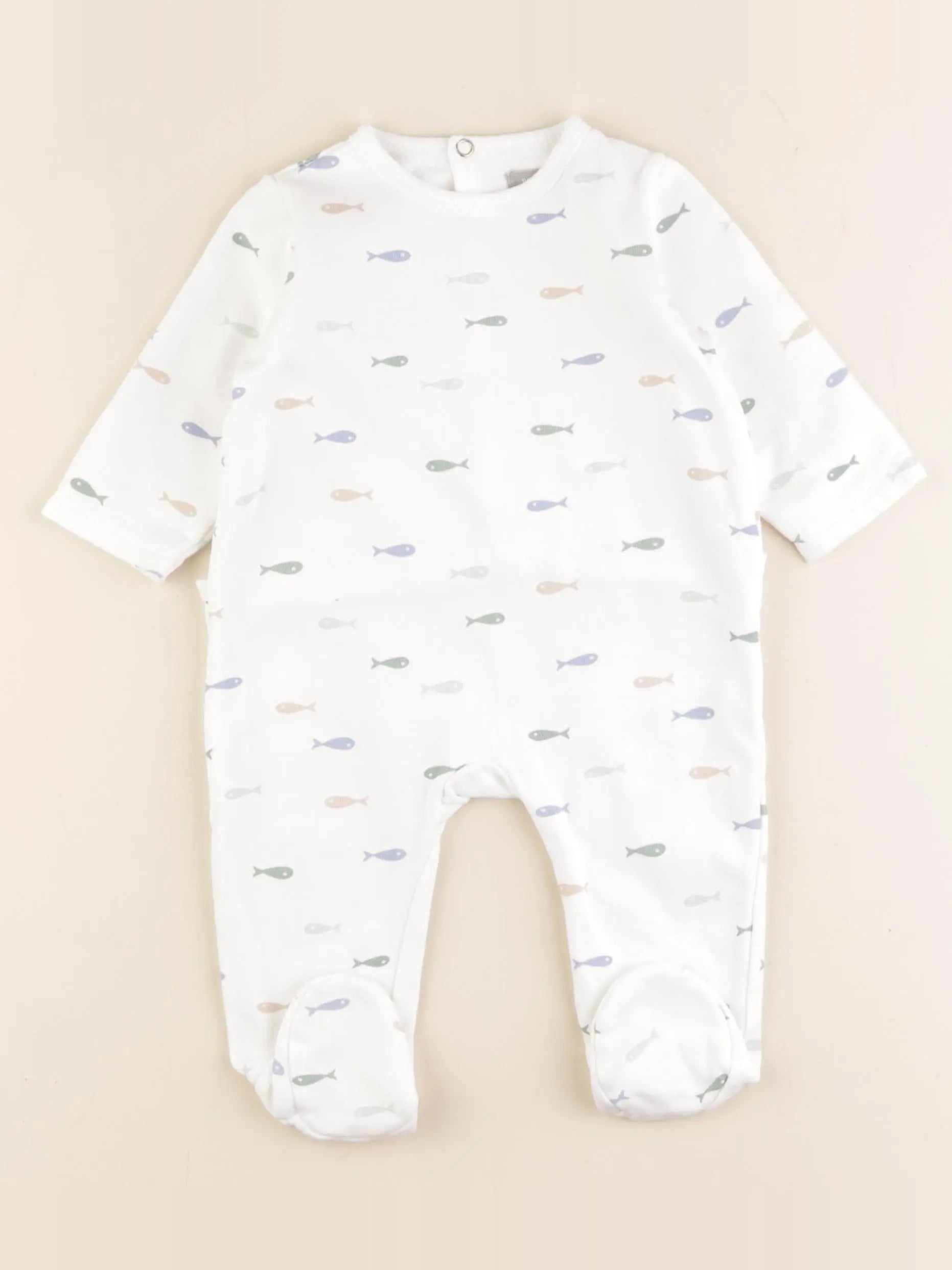 Boutchou - pyjama coton blanc - 6 mois