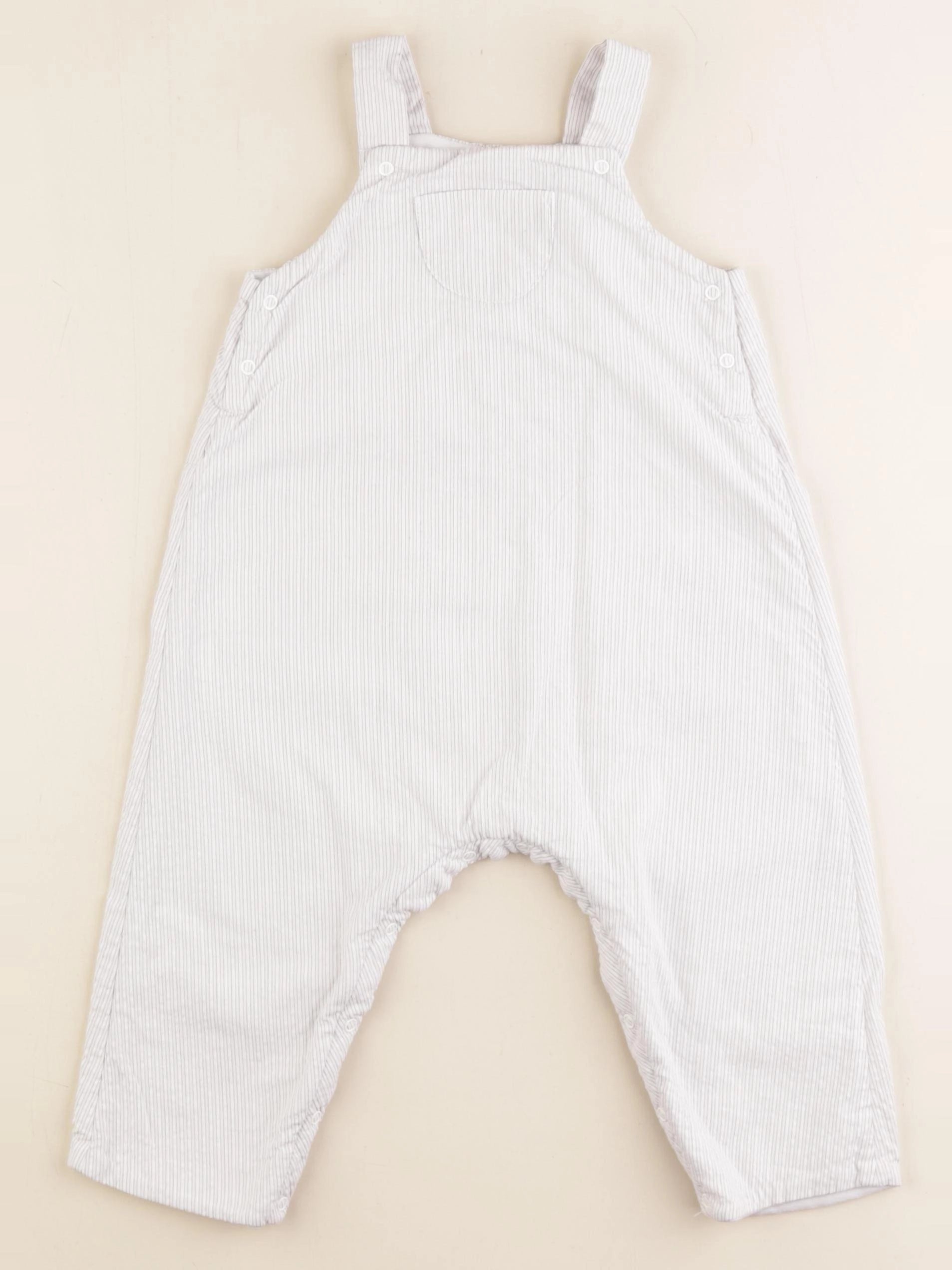 Petit Bateau - salopette blanc - 12 mois
