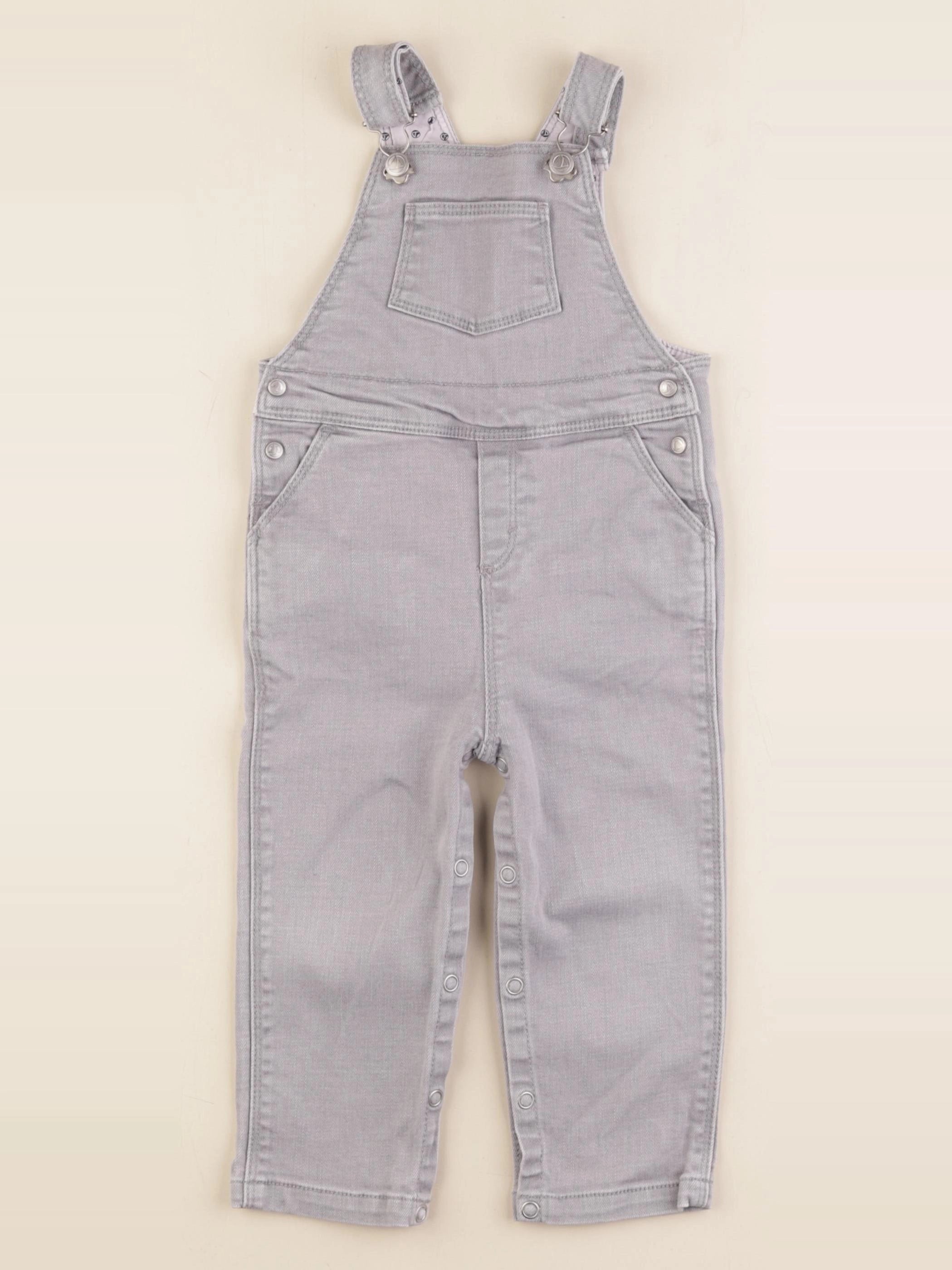 Petit Bateau - salopette gris - 18 mois