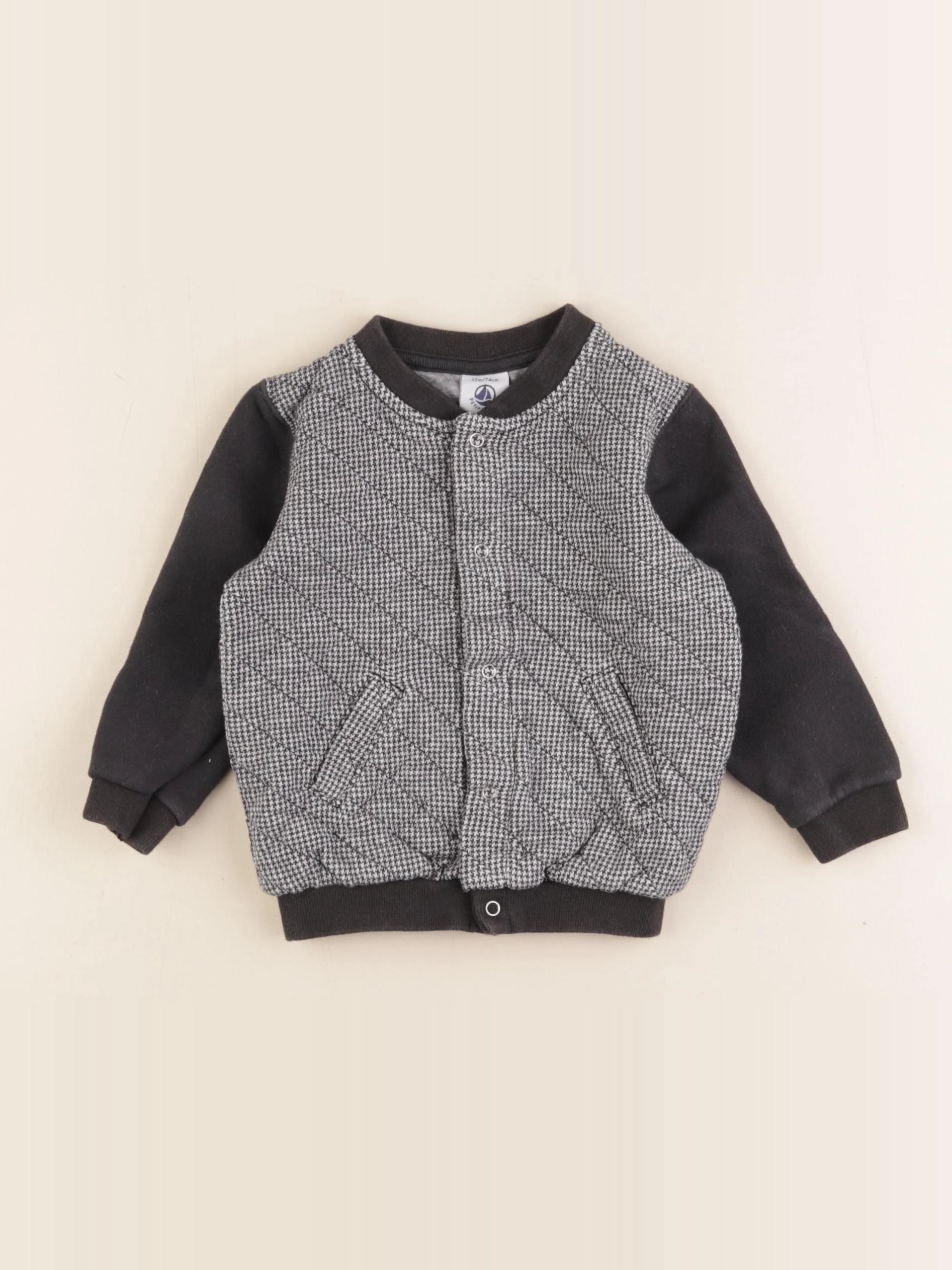 Petit Bateau - sweat gris - 12 mois