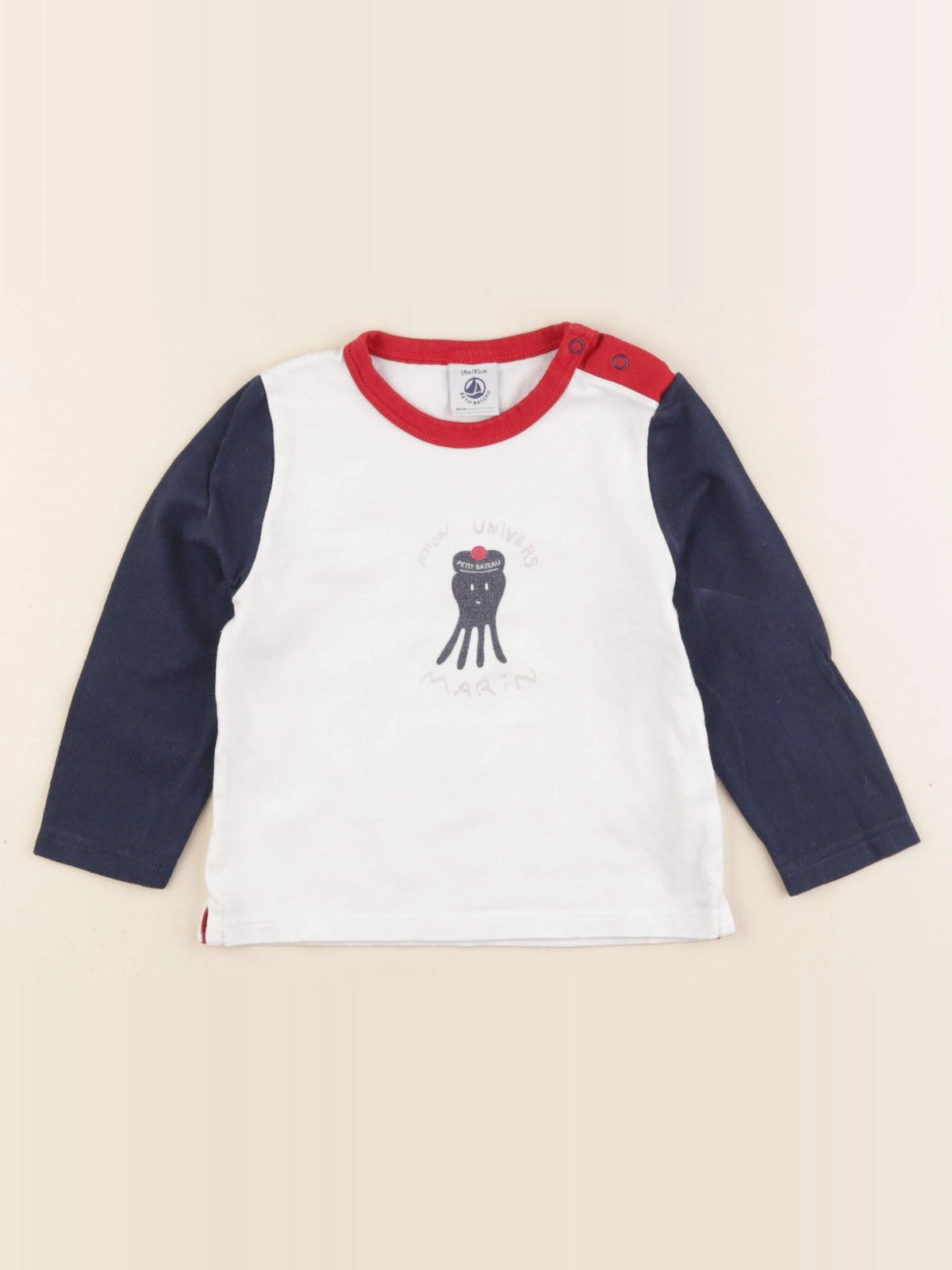 Petit Bateau - tee-shirt blanc - 18 mois