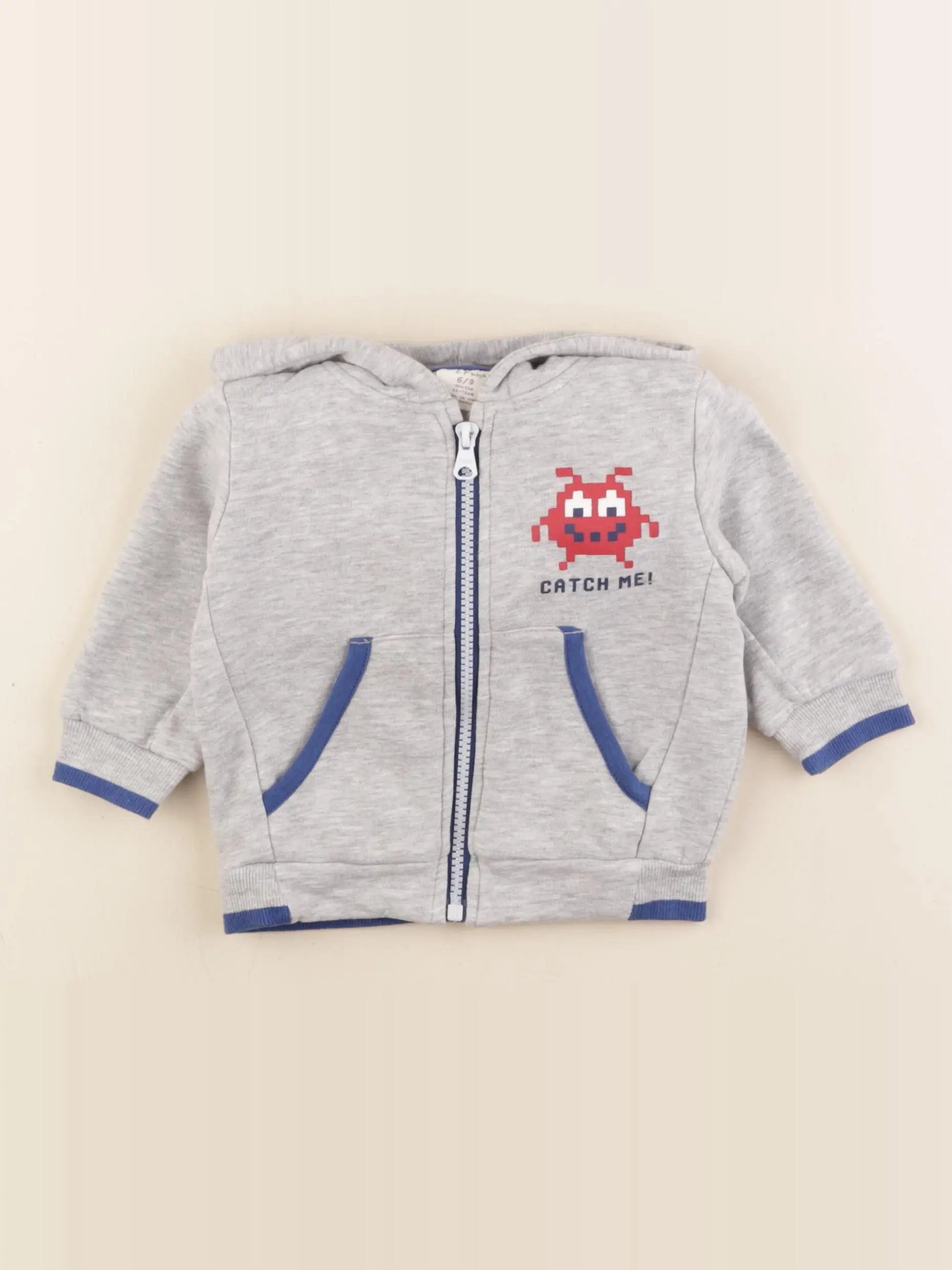 Zippy - sweat gris - 6/9 mois