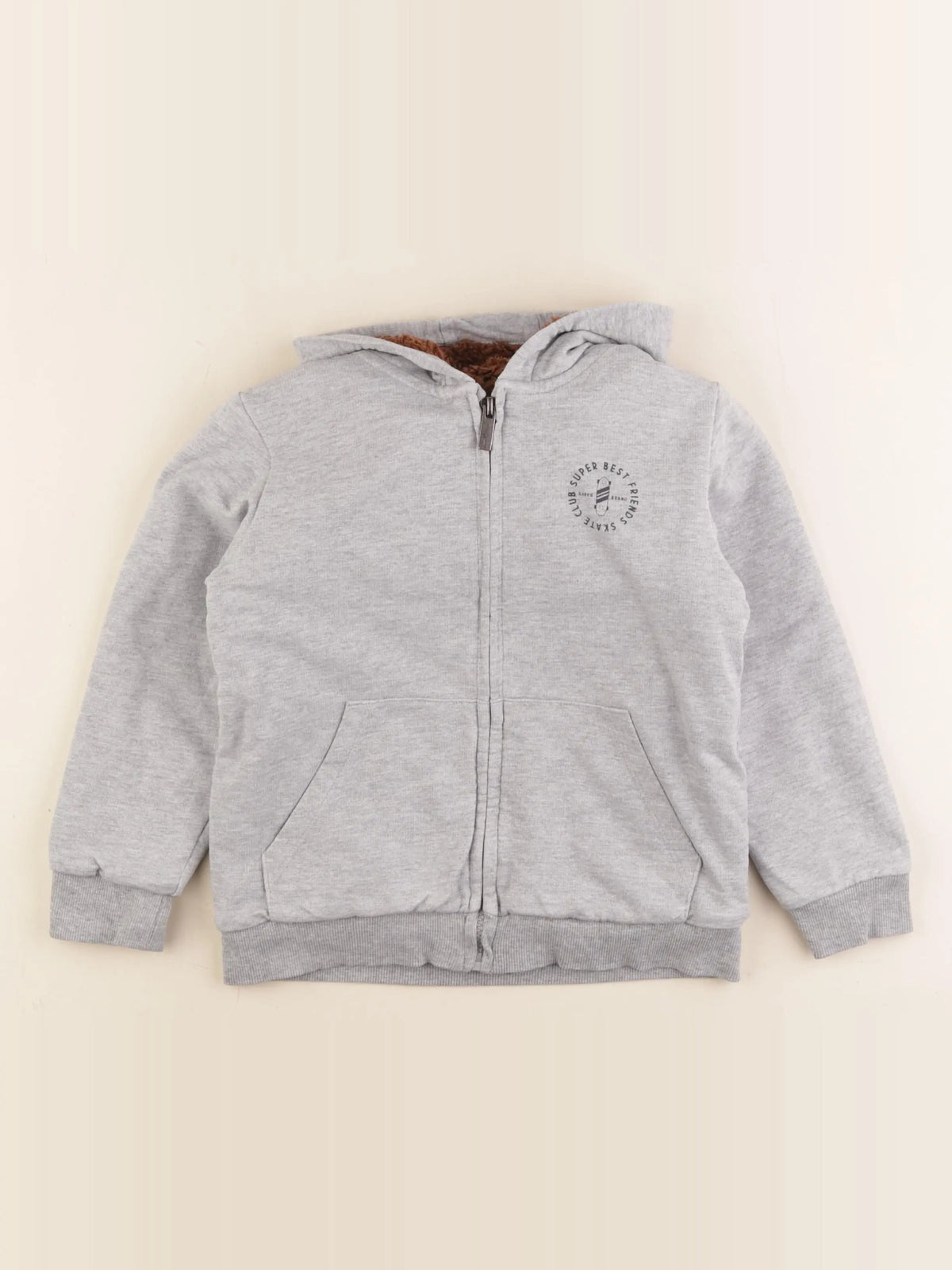Vertbaudet - veste doublé gris - 6 ans