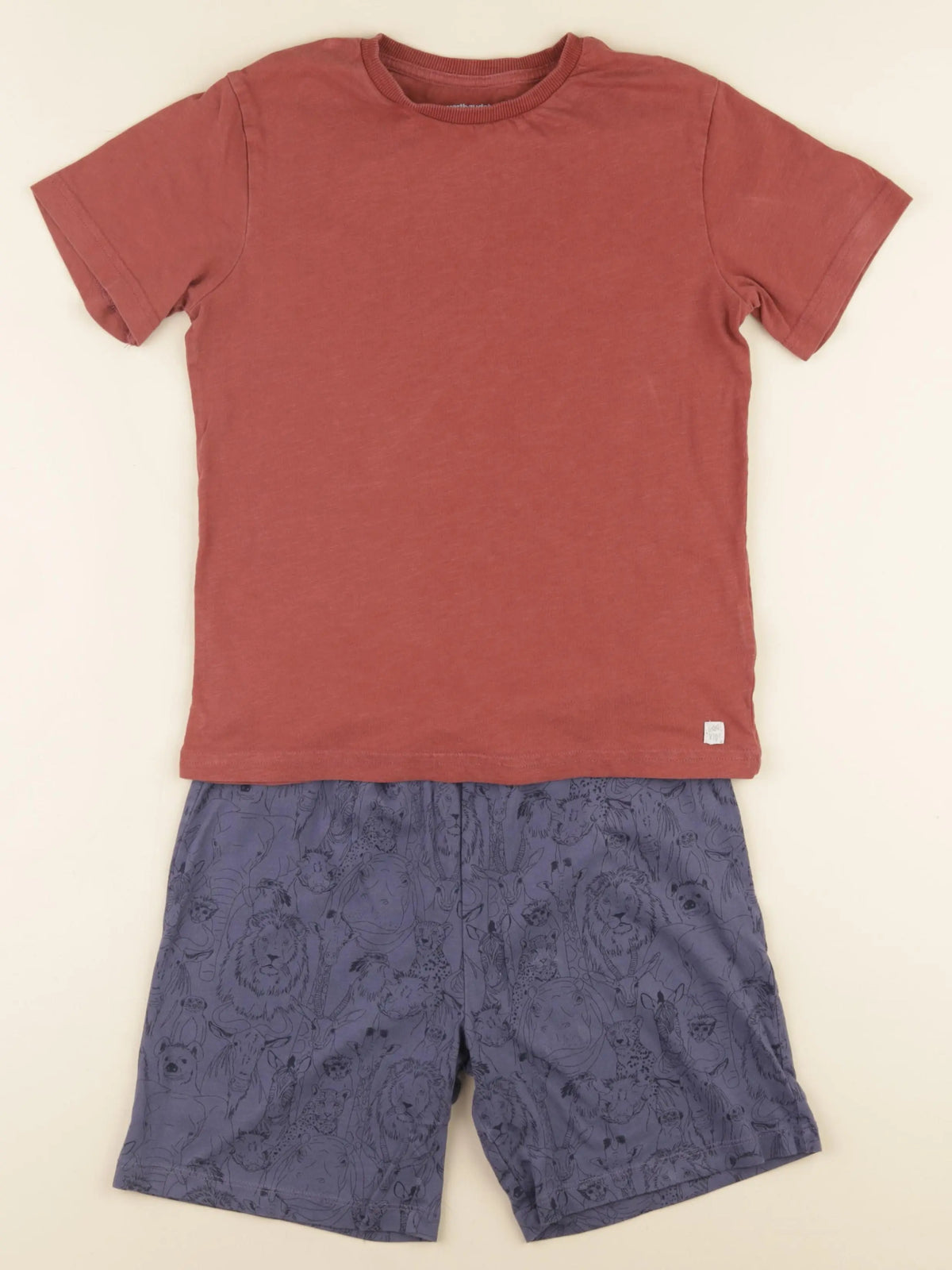 Vertbaudet - pyjama coton rouge - 10 ans