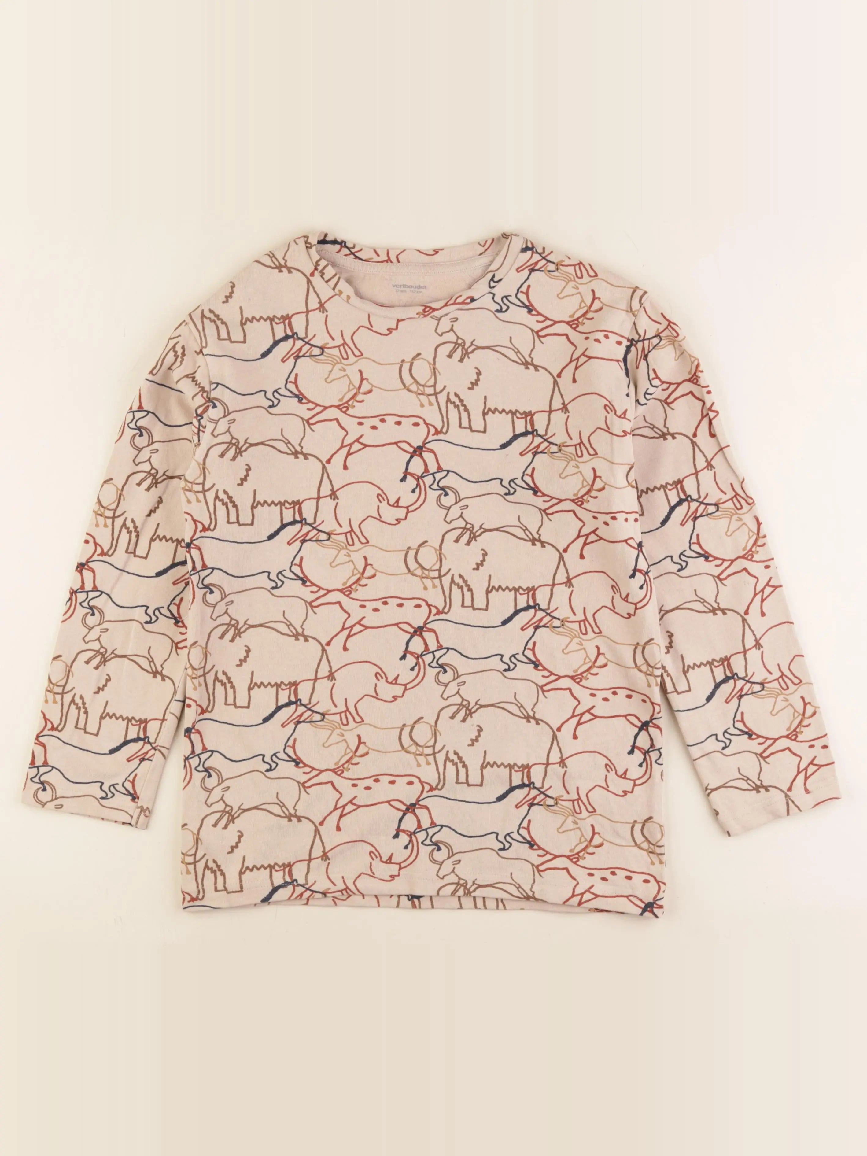 Vertbaudet - tee-shirt beige - 12 ans