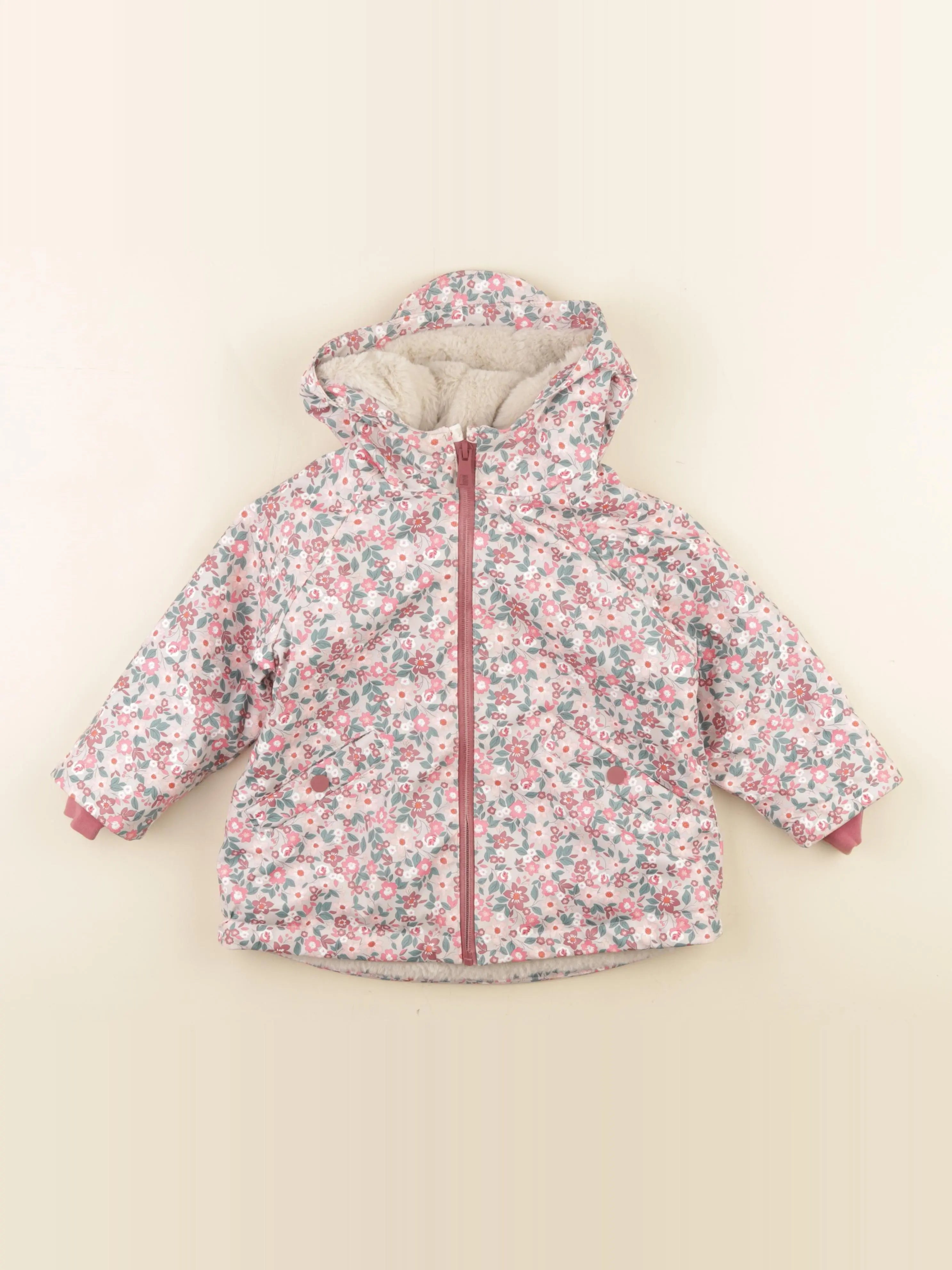 Zara - veste doublé rose - 18/24 mois