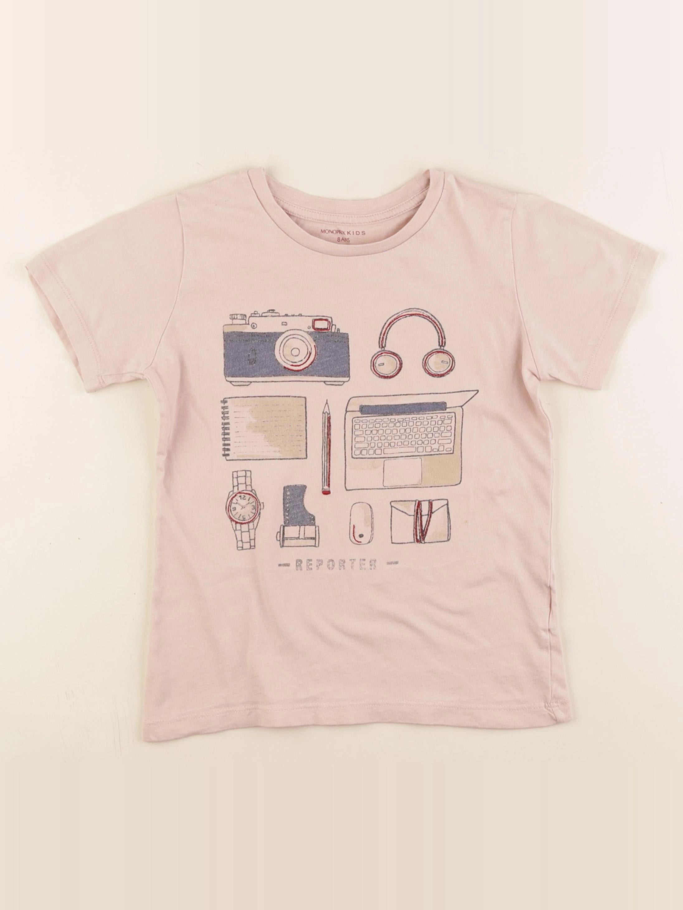 Monoprix - tee-shirt rose - 8 ans