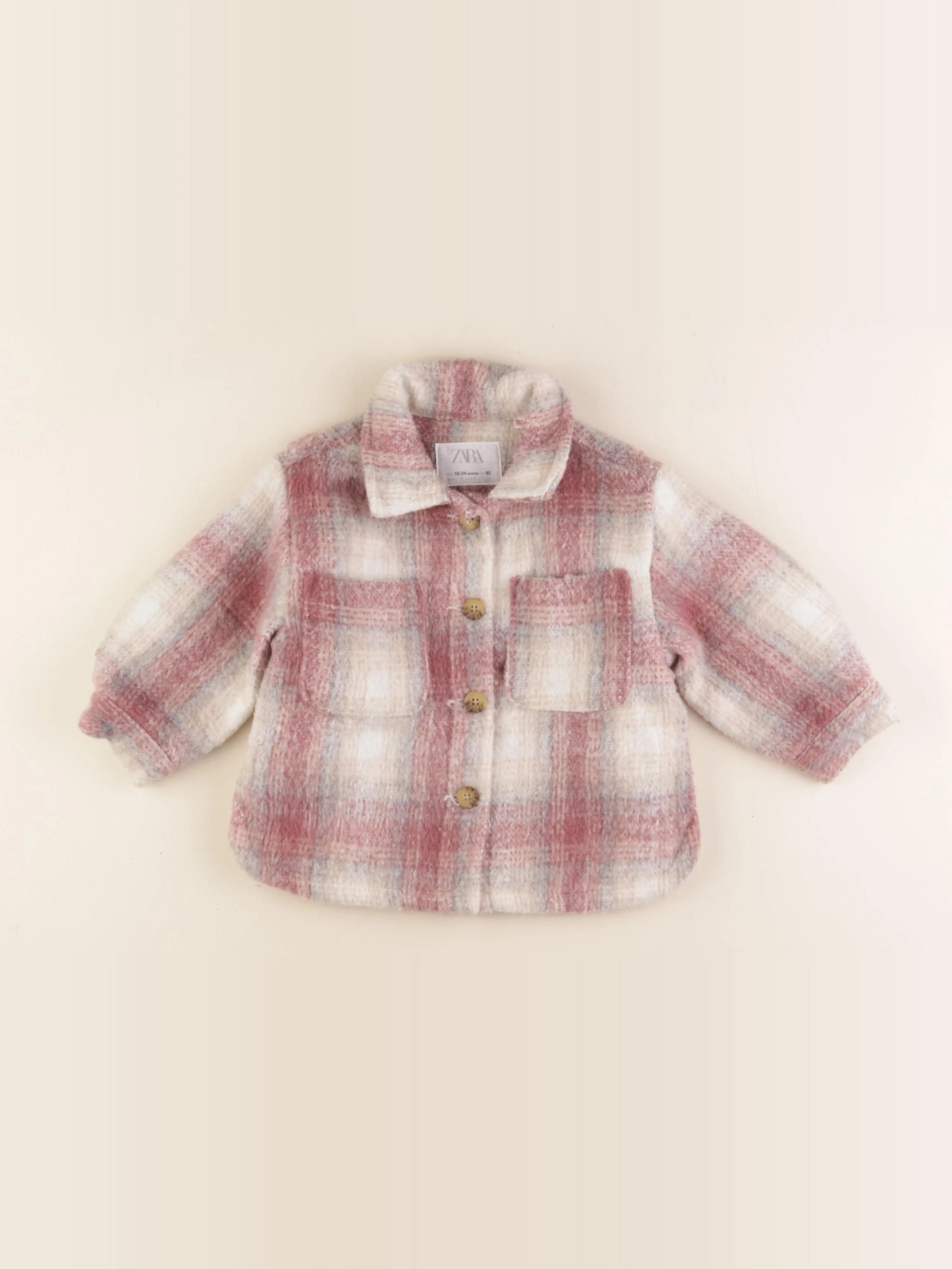 Zara - veste doublé rose - 18/24 mois