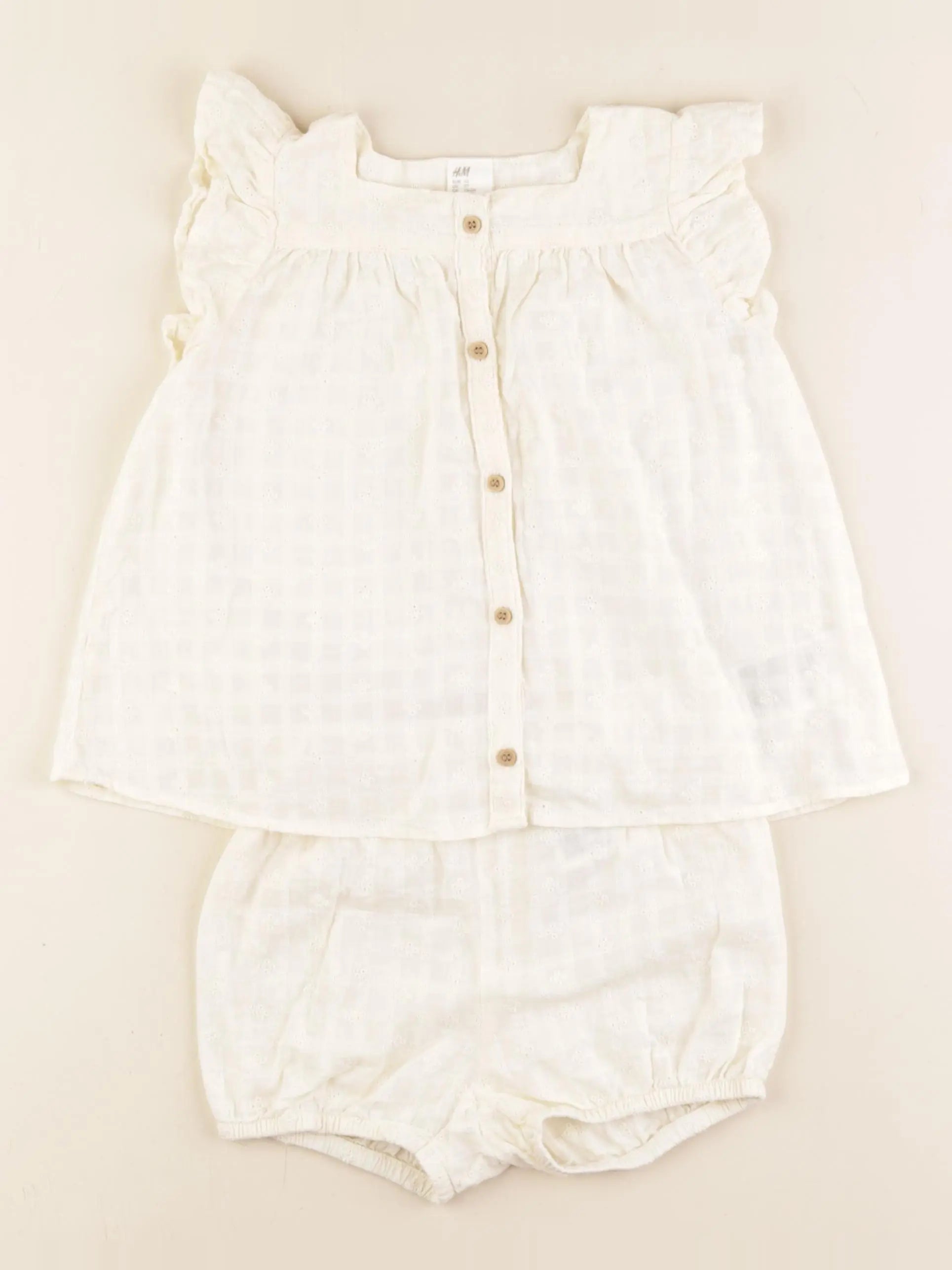 H&M - ensemble beige - 18/24 mois