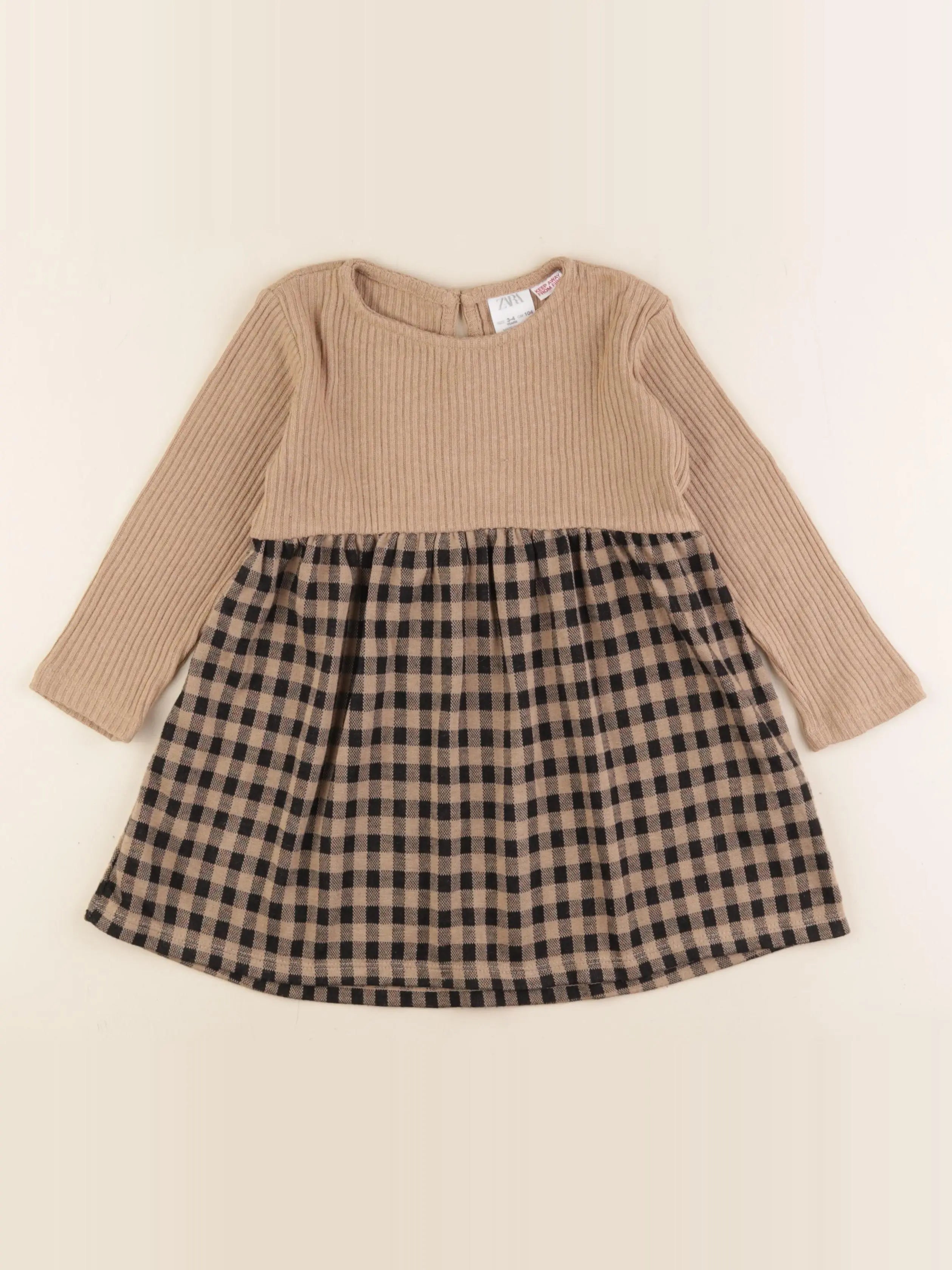 Zara - robe marron - 3/4 ans