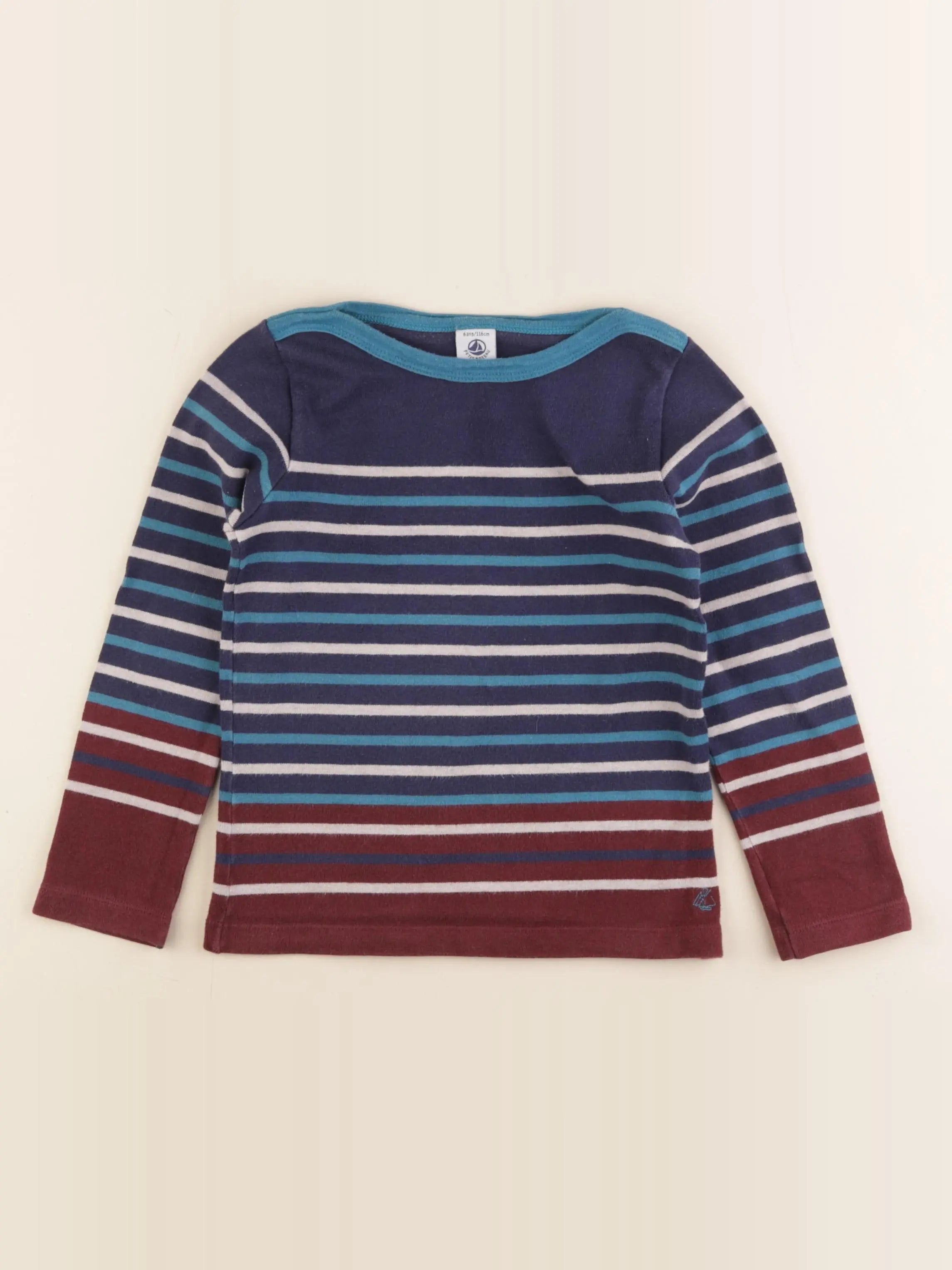 Petit Bateau - tee-shirt bleu - 6 ans