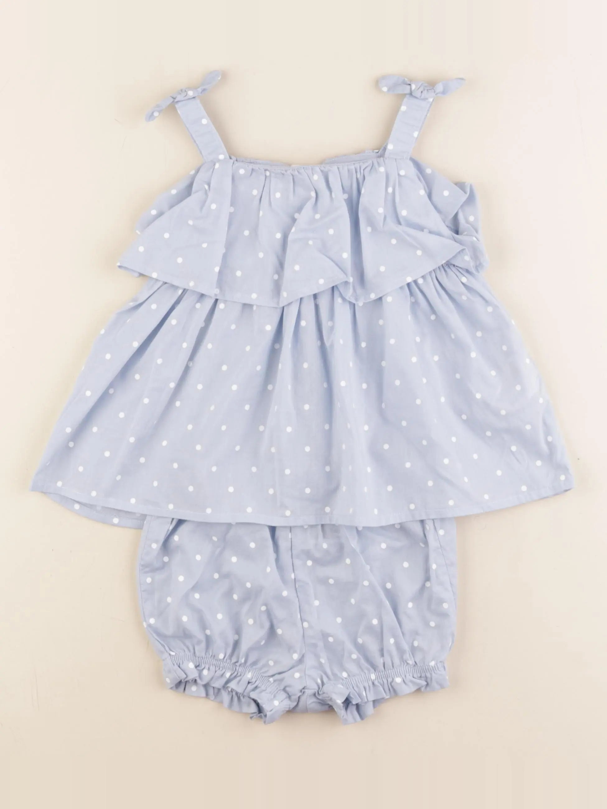 H&M - ensemble bleu - 12/18 mois