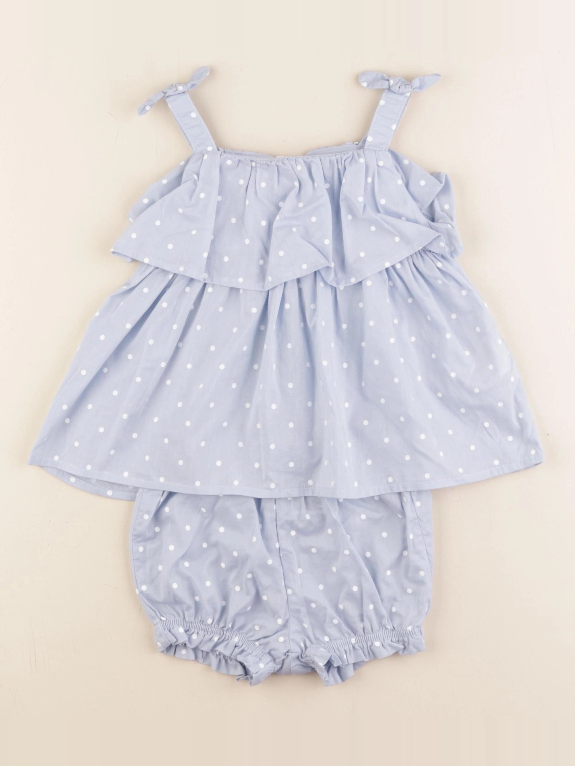 H&M - ensemble bleu - 12/18 mois