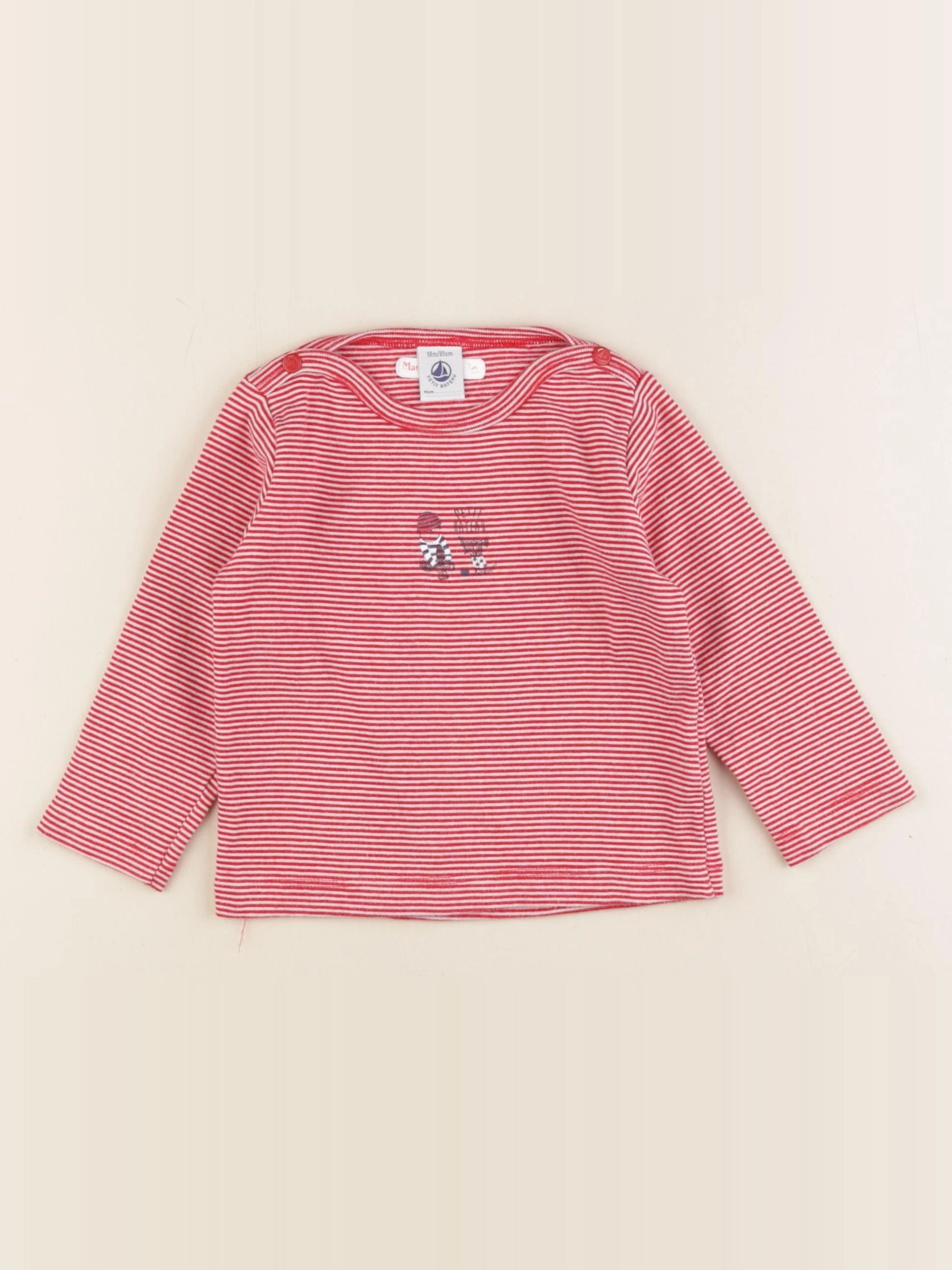 Petit Bateau - maillot de corps rouge - 18 mois
