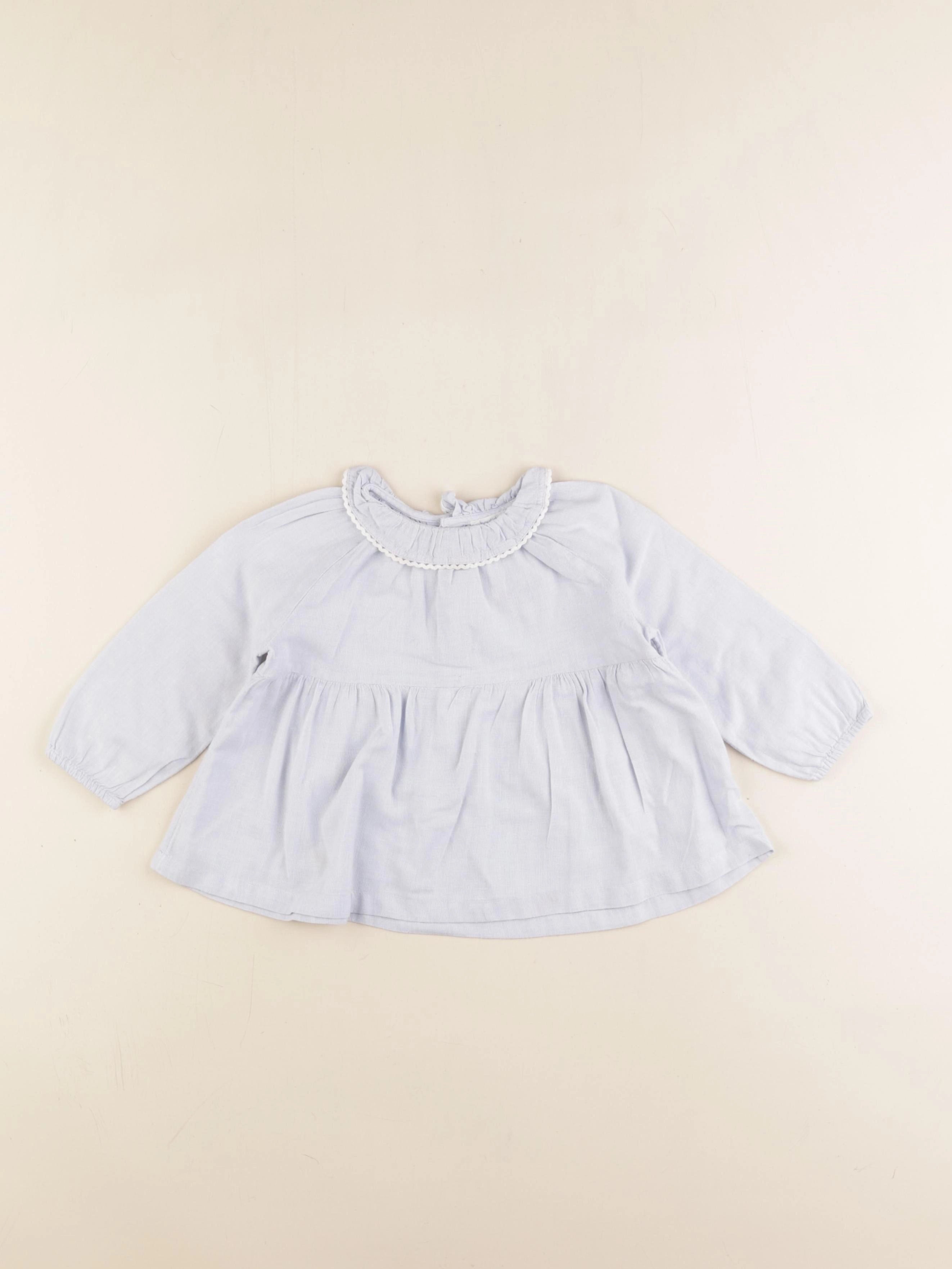Boutchou - blouse bleu - 9 mois