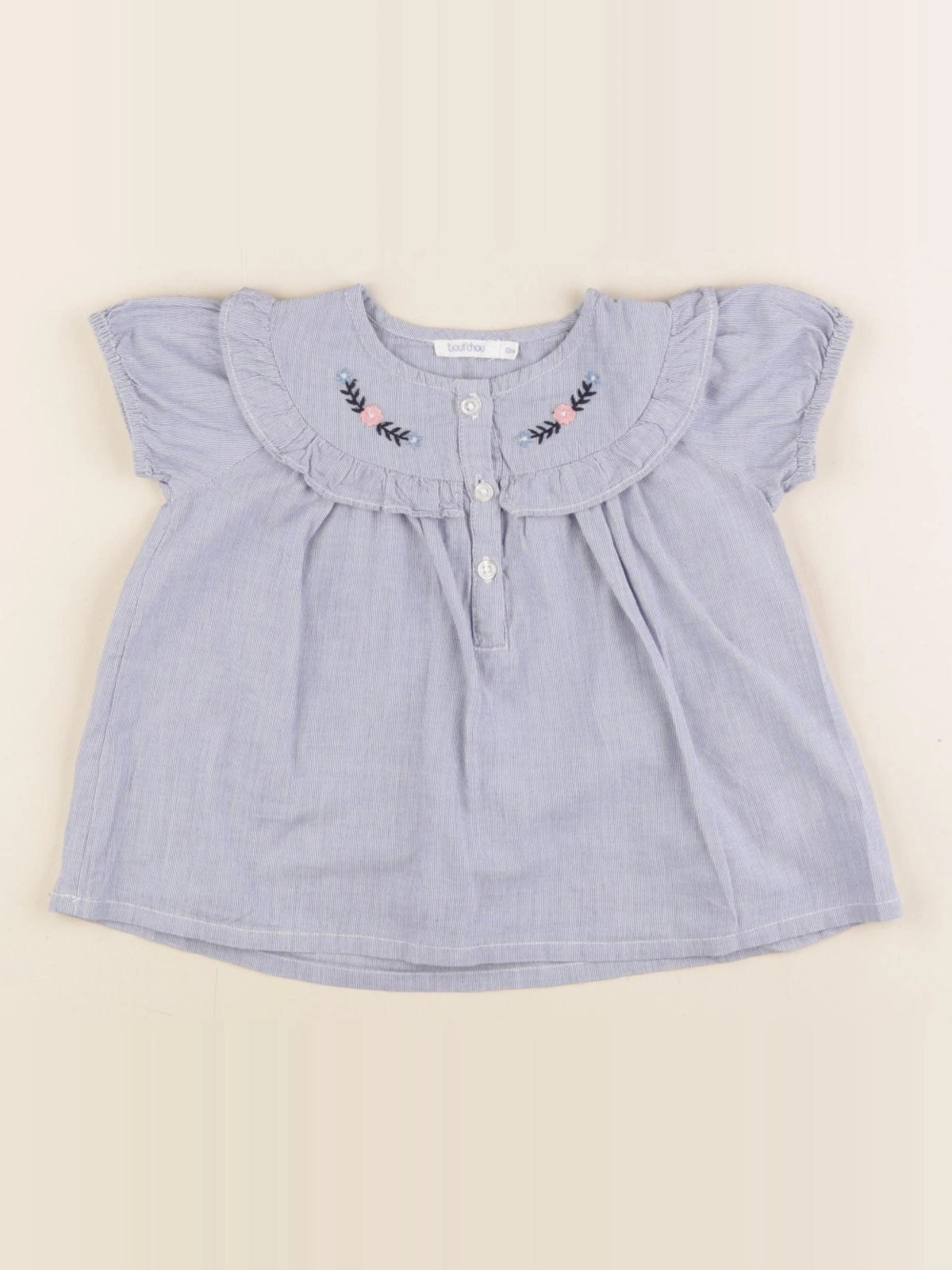 Boutchou - blouse bleu - 12 mois