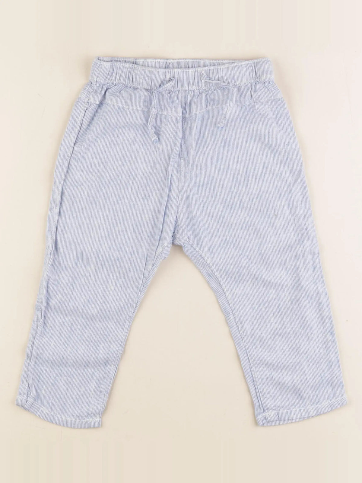 H&M - pantalon bleu - 12/18 mois