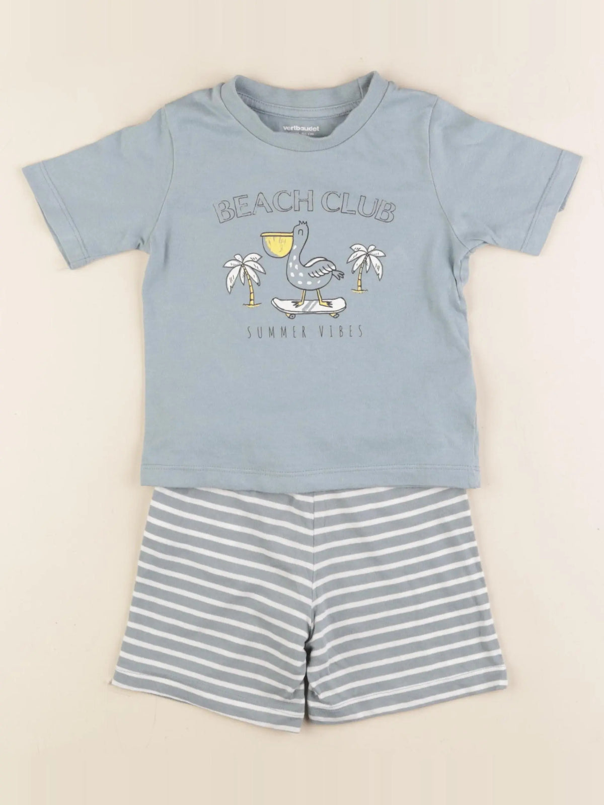 Vertbaudet - pyjama coton bleu - 2 ans