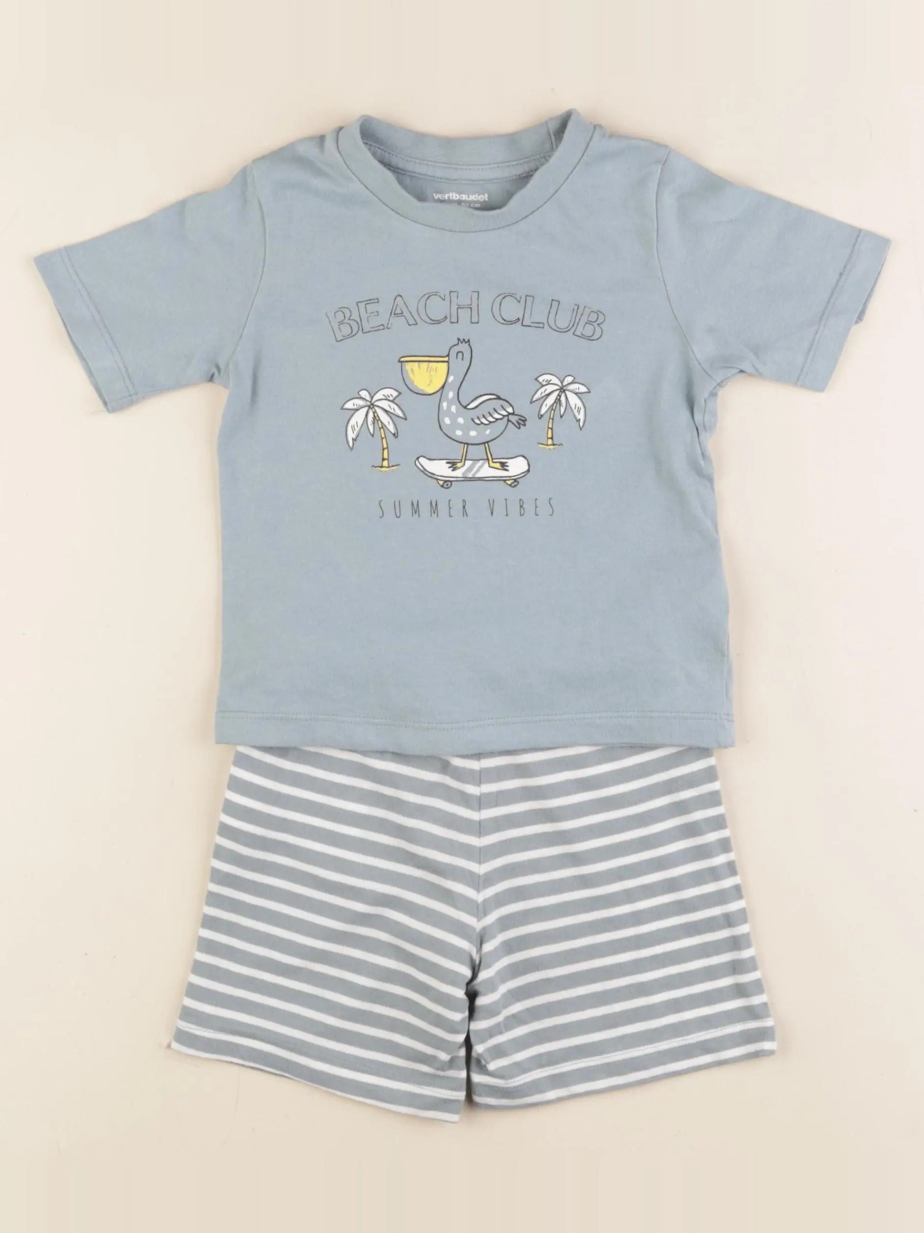 Vertbaudet - pyjama coton bleu - 2 ans