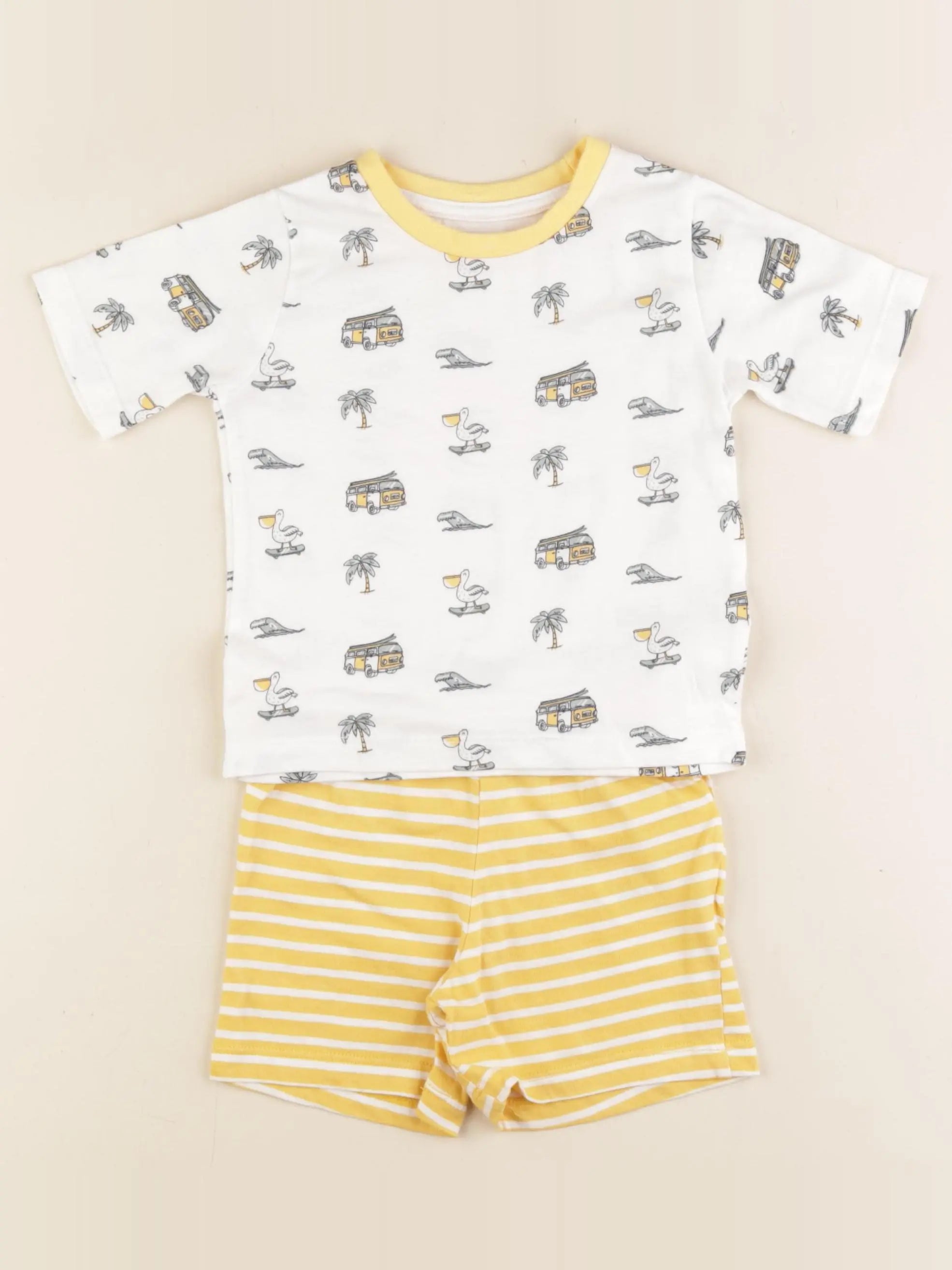 Vertbaudet - pyjama coton jaune - 2 ans