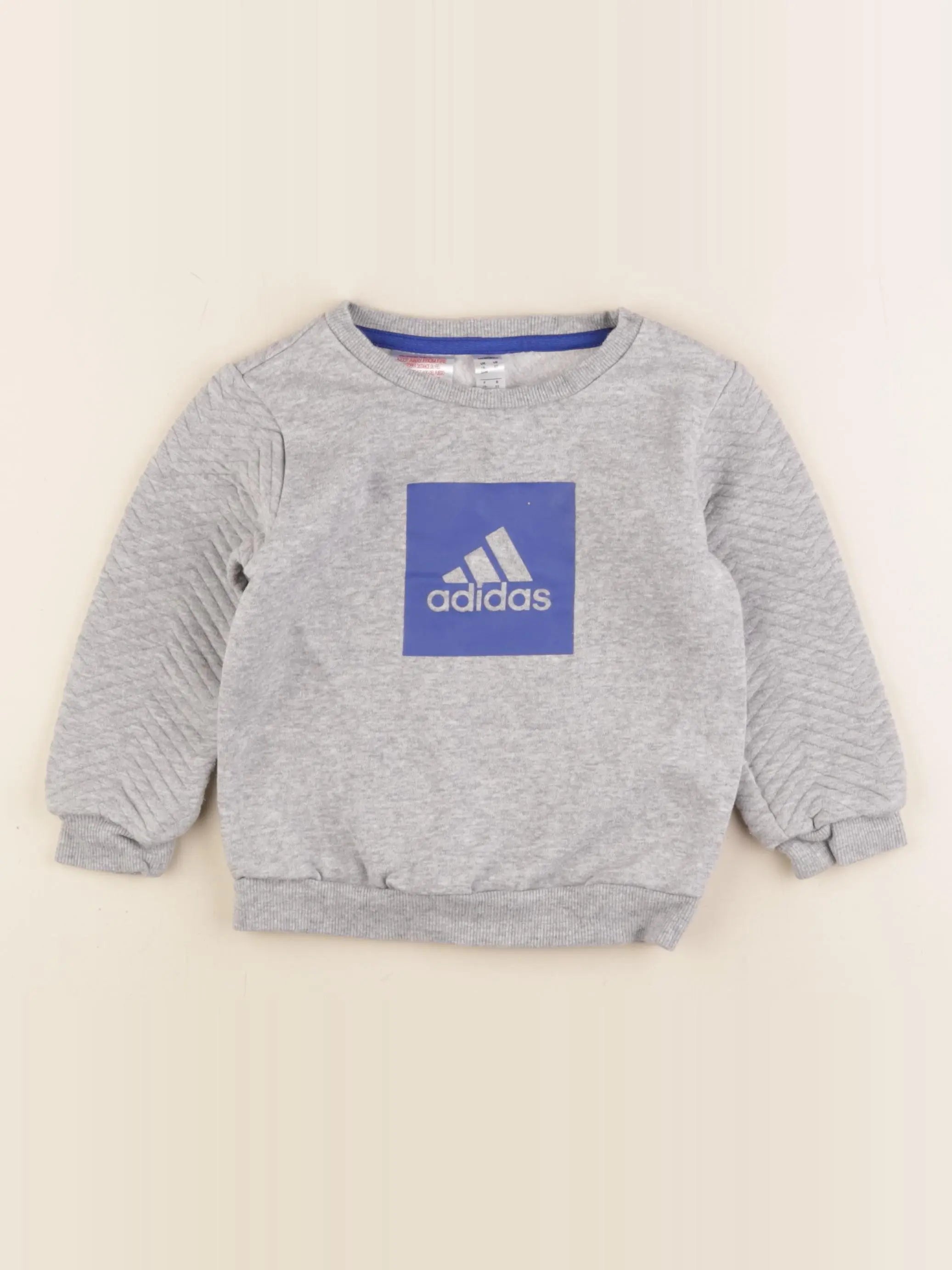Adidas - sweat gris, bleu - 18/24 mois