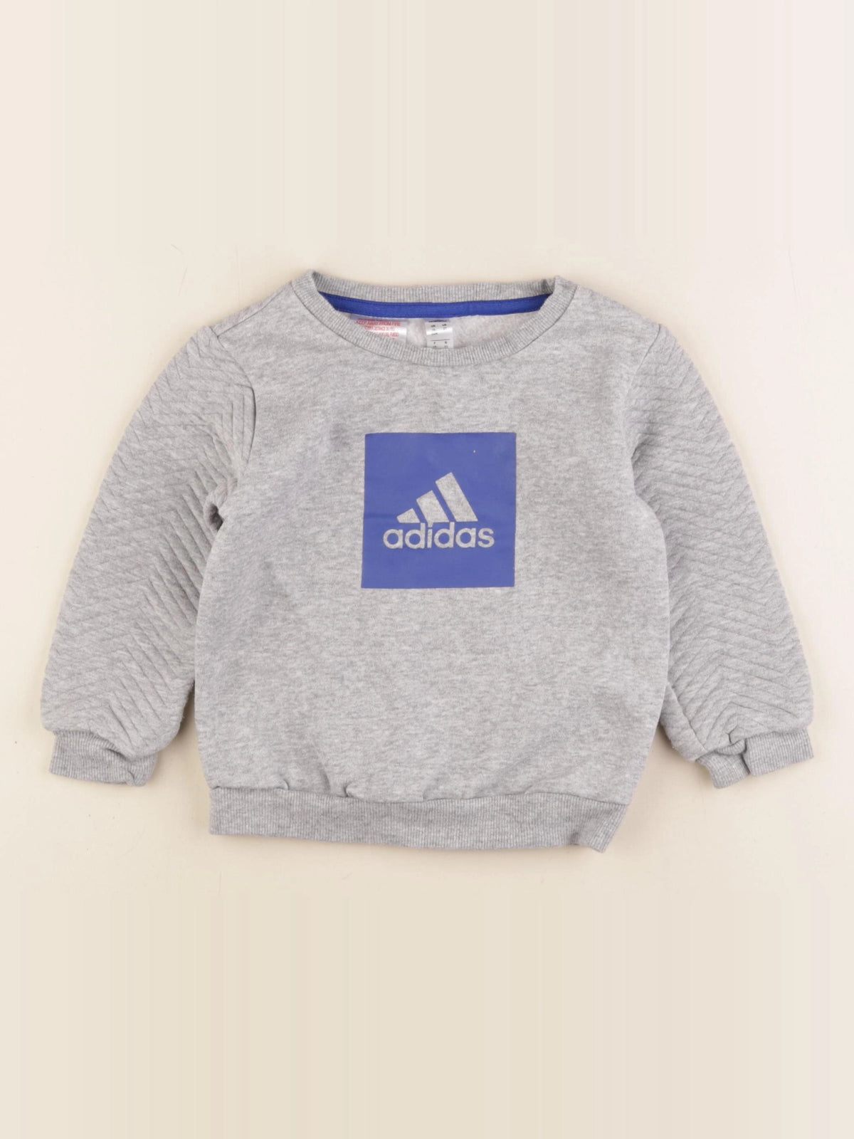 Adidas - sweat gris, bleu - 18/24 mois